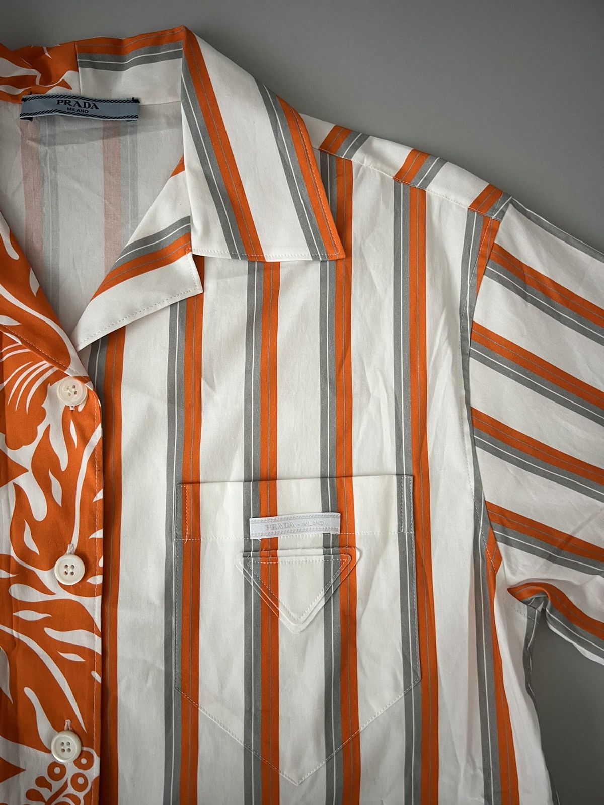 Prada Prada Orange Double Match poplin shirt Size US S / EU 44-46 / 1 - 6 Thumbnail