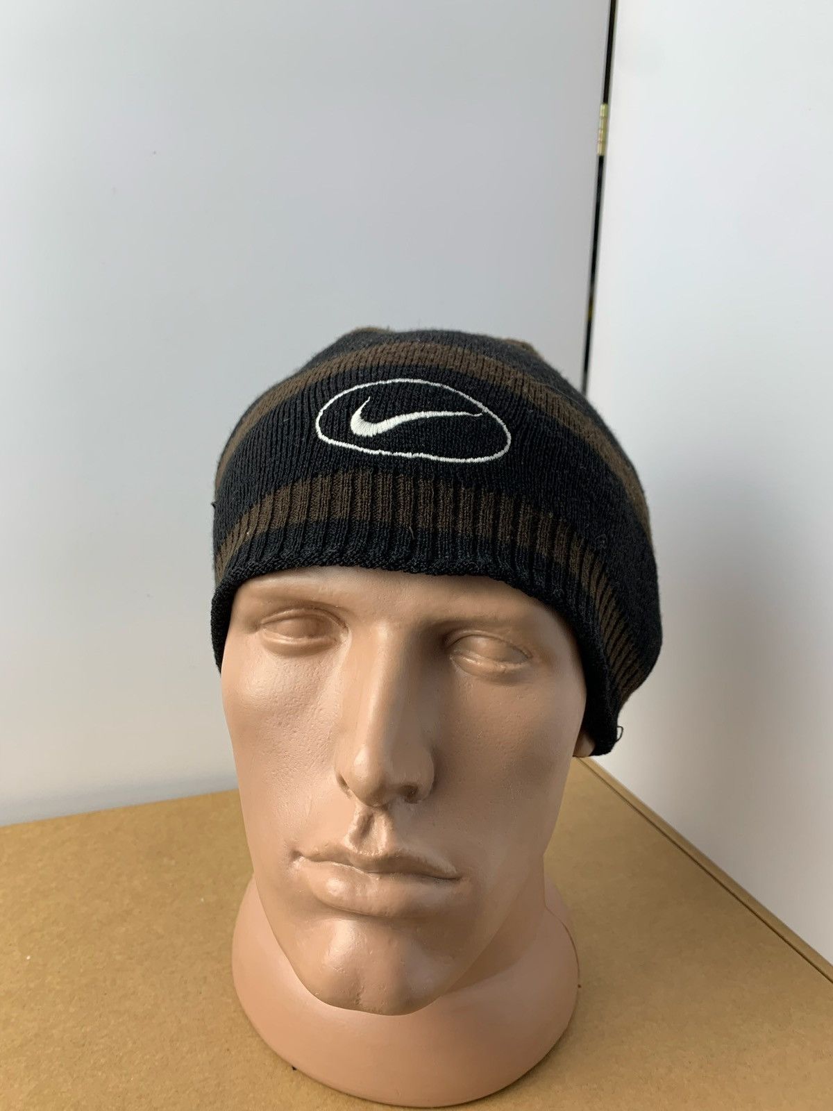 Nike × Vintage Vintage Nike hat striped brown black logo Size ONE SIZE - 2 Thumbnail