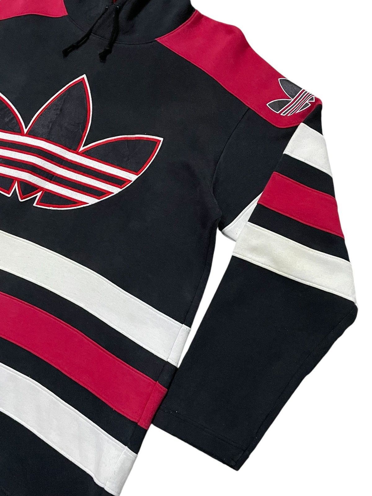 Adidas × RUN DMC × Vintage Vintage 80s Adidas Run Dmc Style Embroidered Jumper Hoodie Size US L / EU 52-54 / 3 - 3 Thumbnail