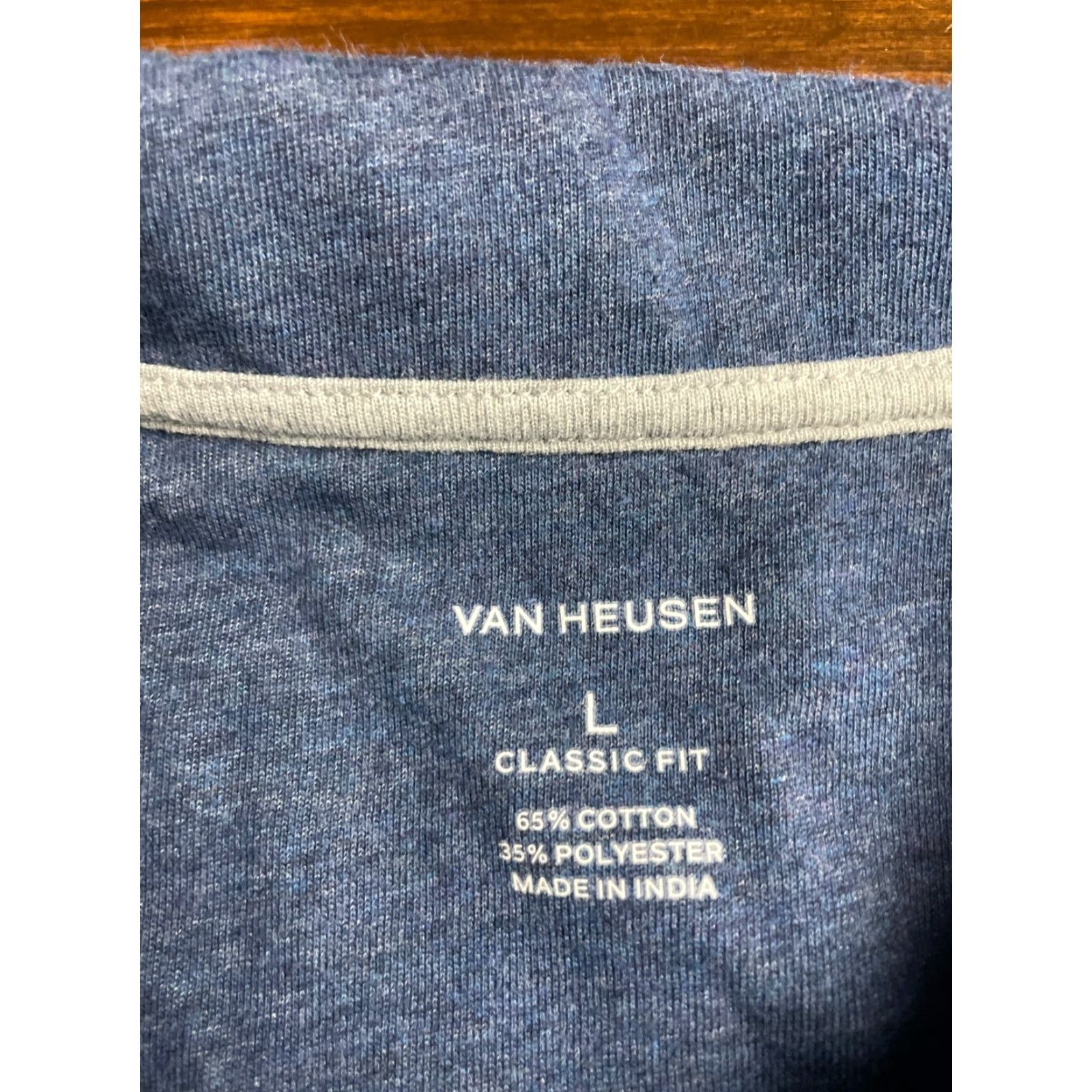 Van Heusen VAN HEUSEN Shirt Mens Size Large Blue Classic Fit Short Sleeve Polo Size US L / EU 52-54 / 3 - 6 Thumbnail