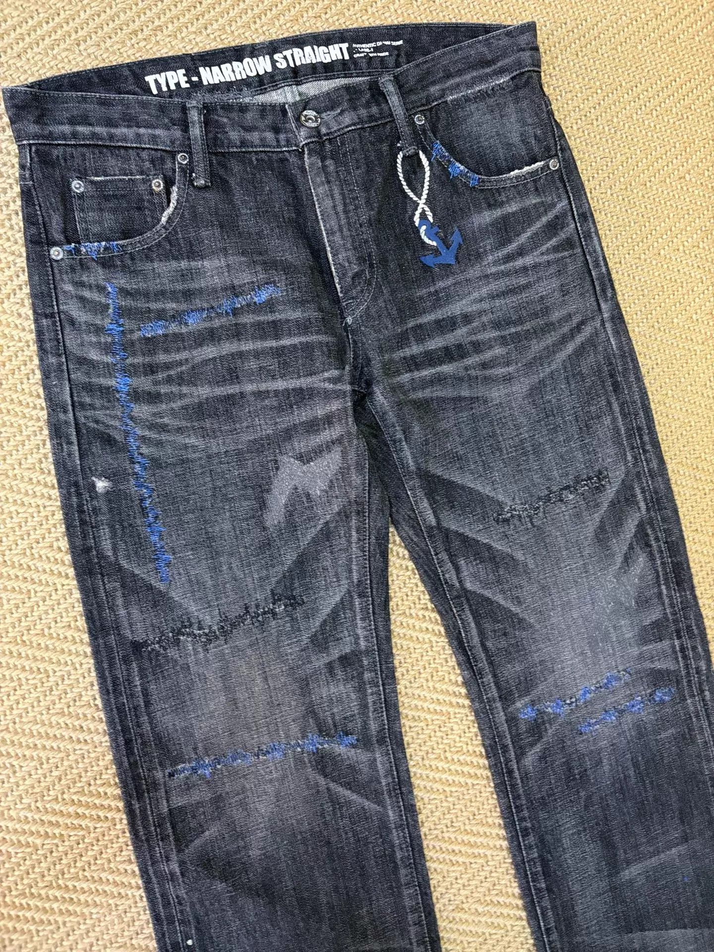 Neighborhood NBHD 09 Narrow M Black Anchor Washed Cut Jeans Near New Size US 32 / EU 48 - 3 Thumbnail