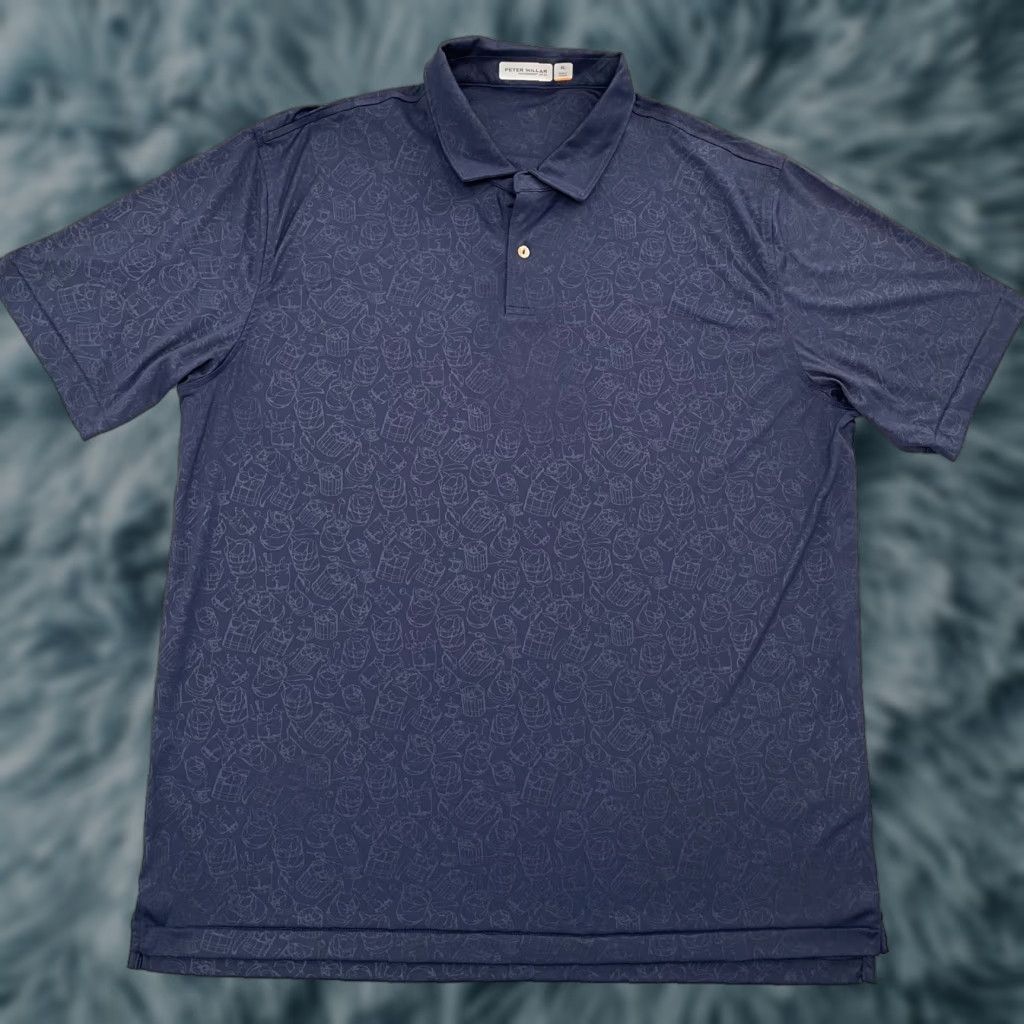 Peter Millar Peter Millar Shirt XL Adult Blue Polo Featherlight UPF 50+ Extra Large Men Size US XL / EU 56 / 4 - 1 Thumbnail