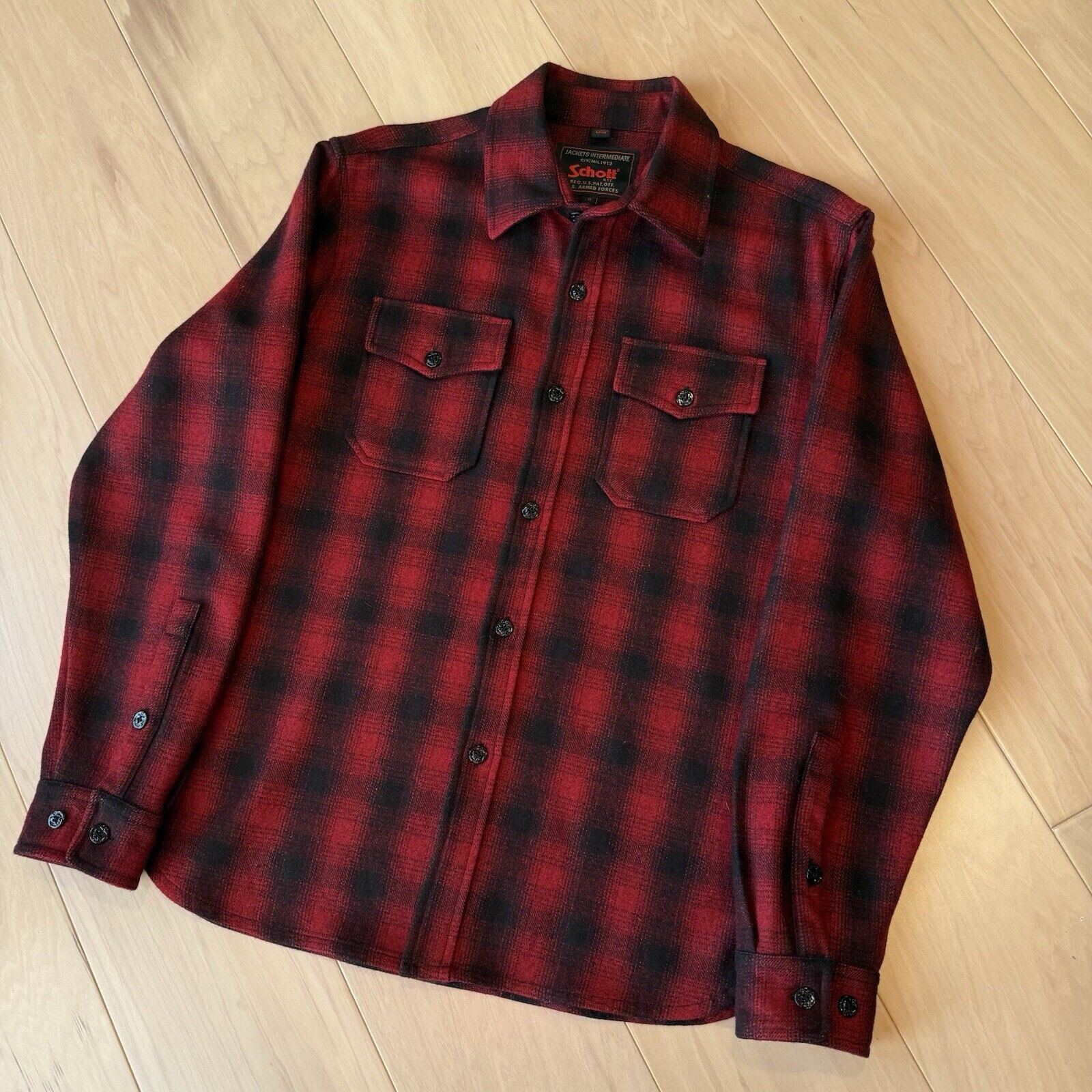 Schott Schott NYC Timber Wool Shirt Medium Red Black Buffalo Plaid Size US M / EU 48-50 / 2 - 11 Thumbnail