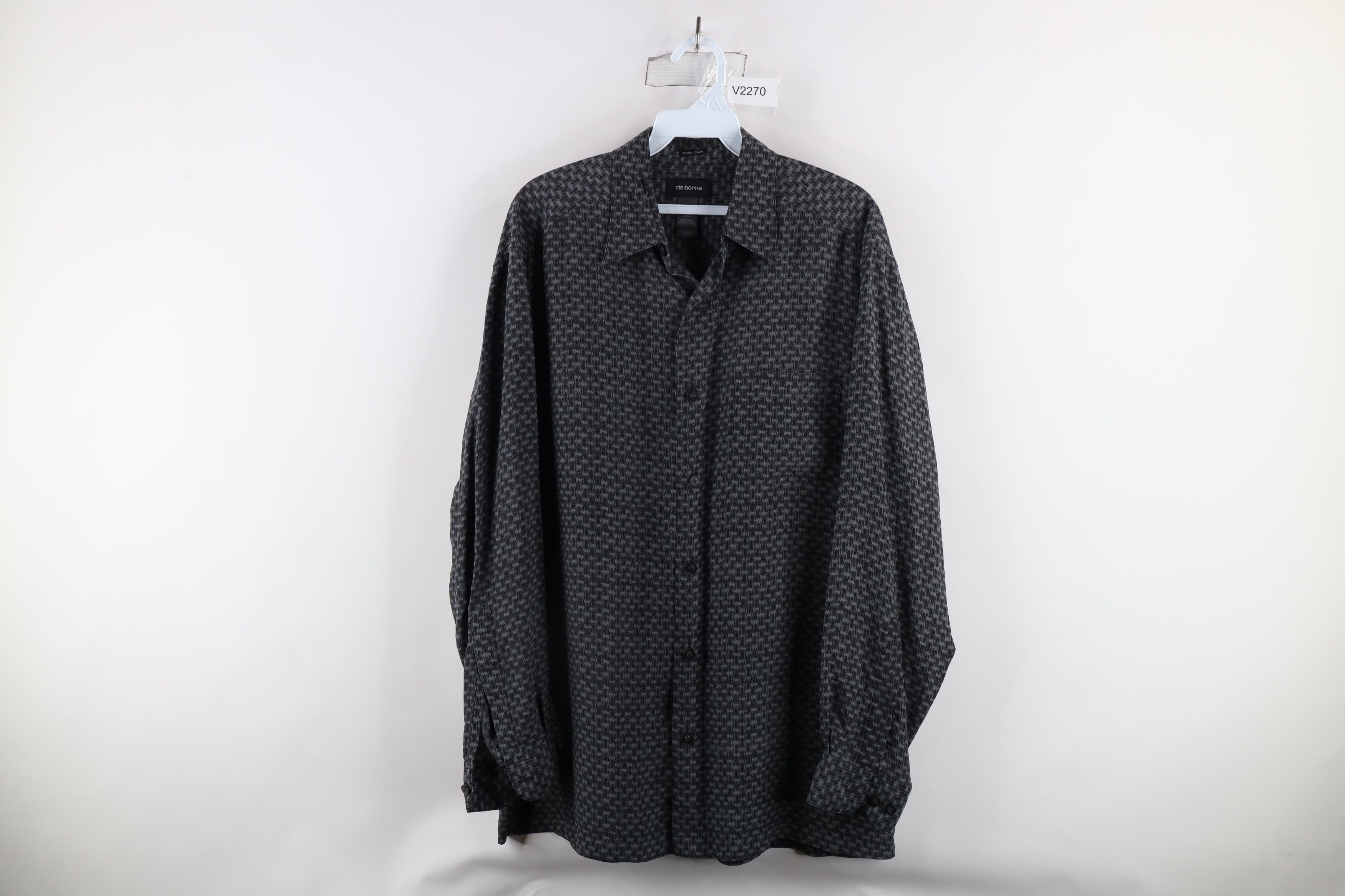 Vintage Vintage 90s Streetwear Silk Long Sleeve Button Shirt Gray Size US M / EU 48-50 / 2 - 1 Thumbnail