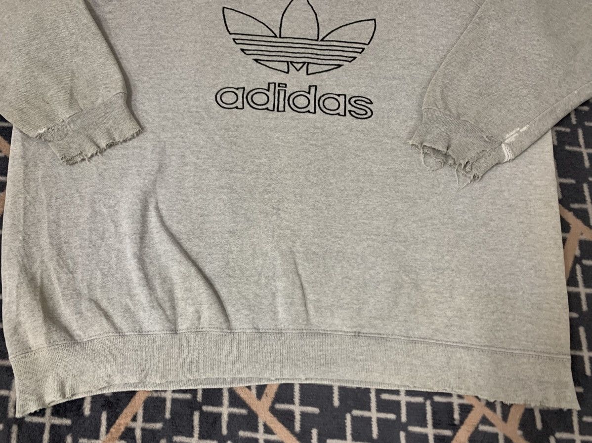 Adidas LAST DROP#Vintage Adidas Distressed Sweatshirt Big Logo Size US XL / EU 56 / 4 - 8 Thumbnail