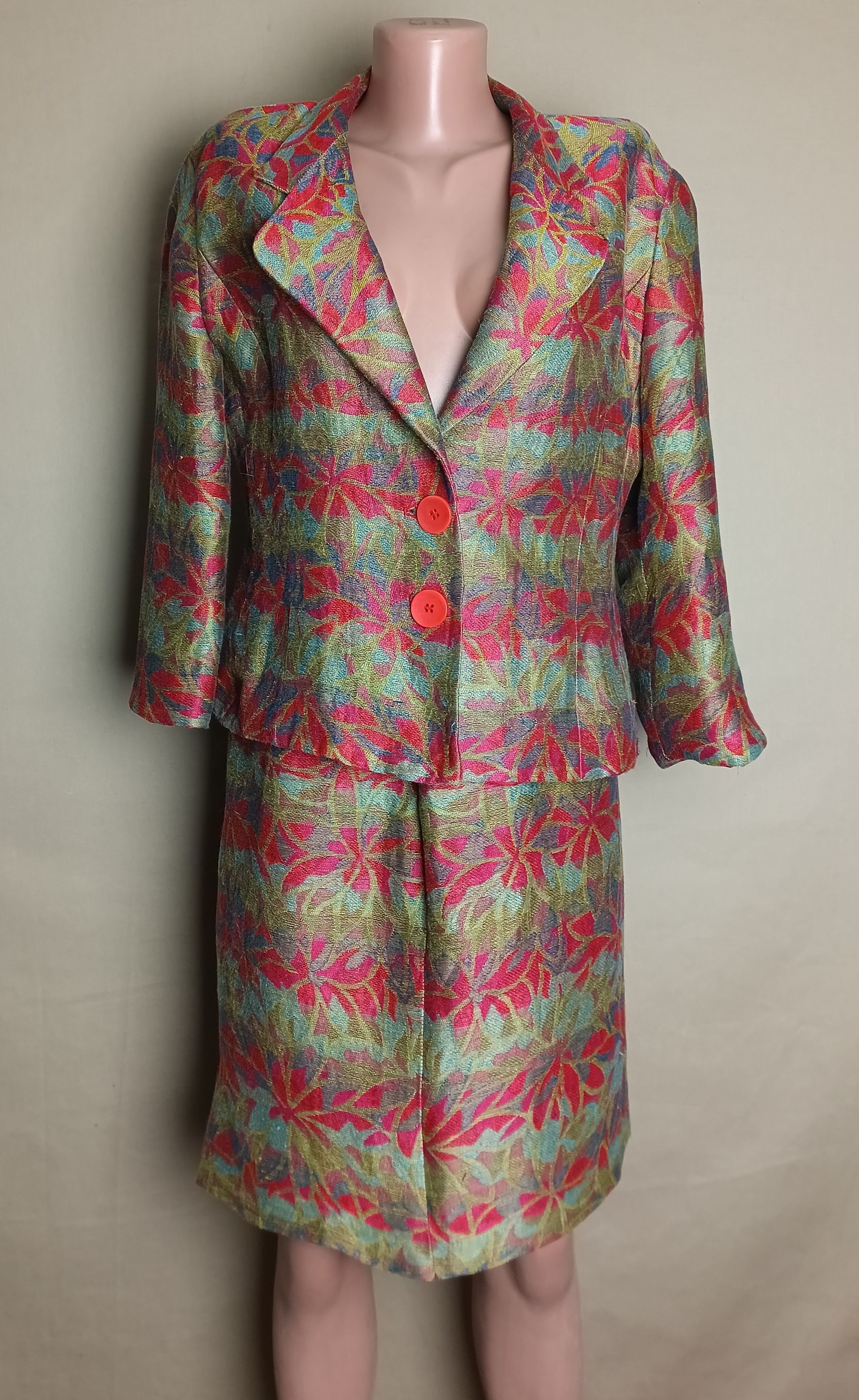 Missoni × Vintage MISSONI Donna Floral Print Linen Blend Skirt Suit IT44 Size M / US 6-8 / IT 42-44 - 6 Thumbnail