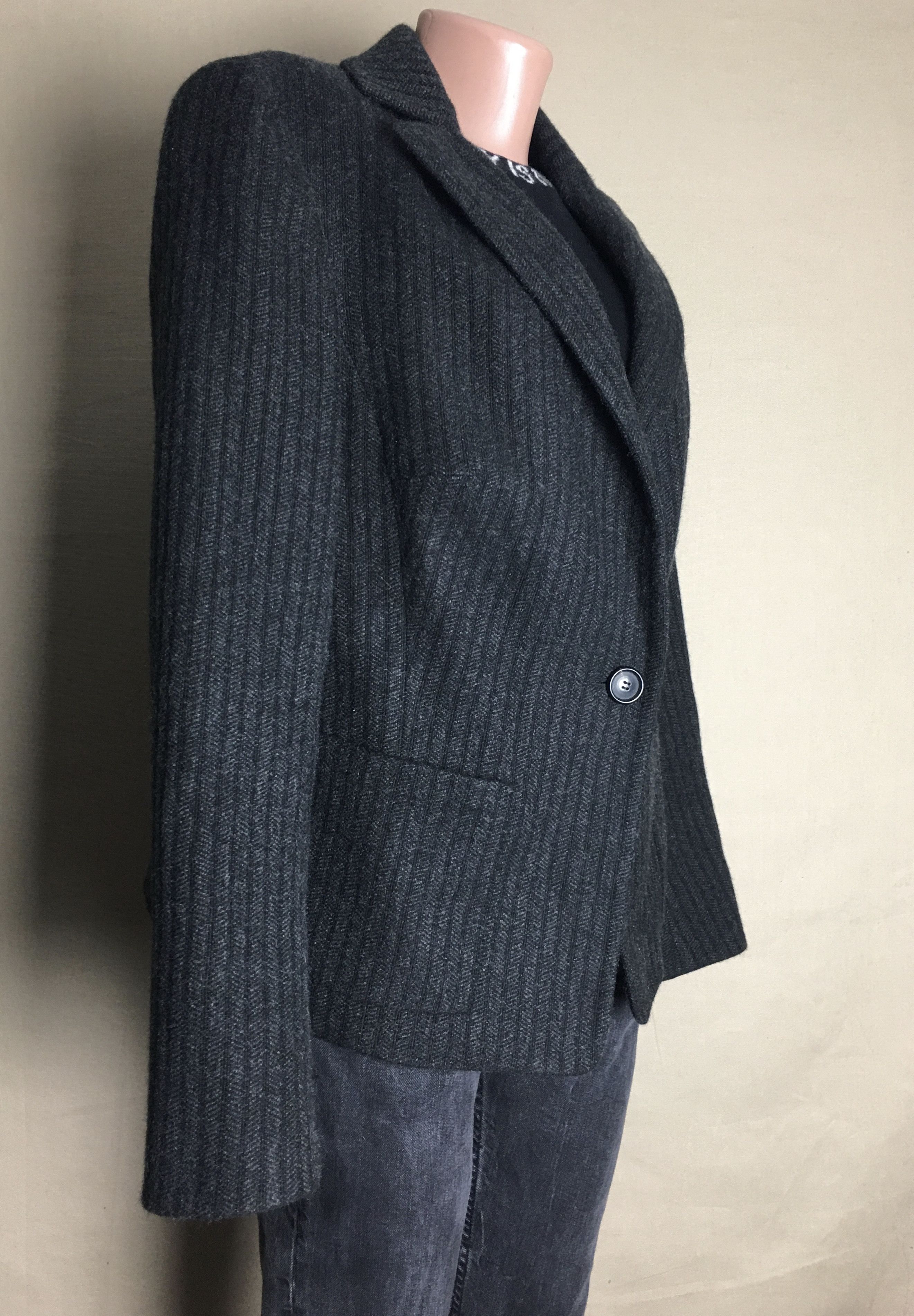 Akris AKRIS Cashmere Grey Striped Blazer Jacket EU44 US14 Size XL / US 12-14 / IT 48-50 - 3 Thumbnail