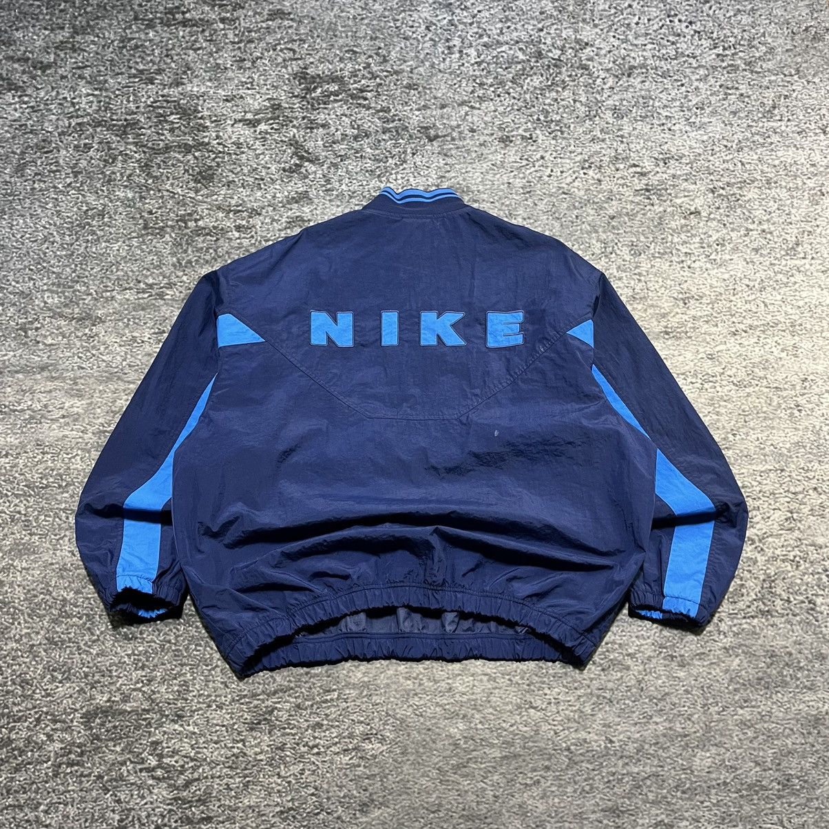 Nike VINTAGE 90s NIKE SWOOSH LOGO BLUE ZIP UP WINDBREAKER JACKET Size US XL / EU 56 / 4 - 1 Thumbnail