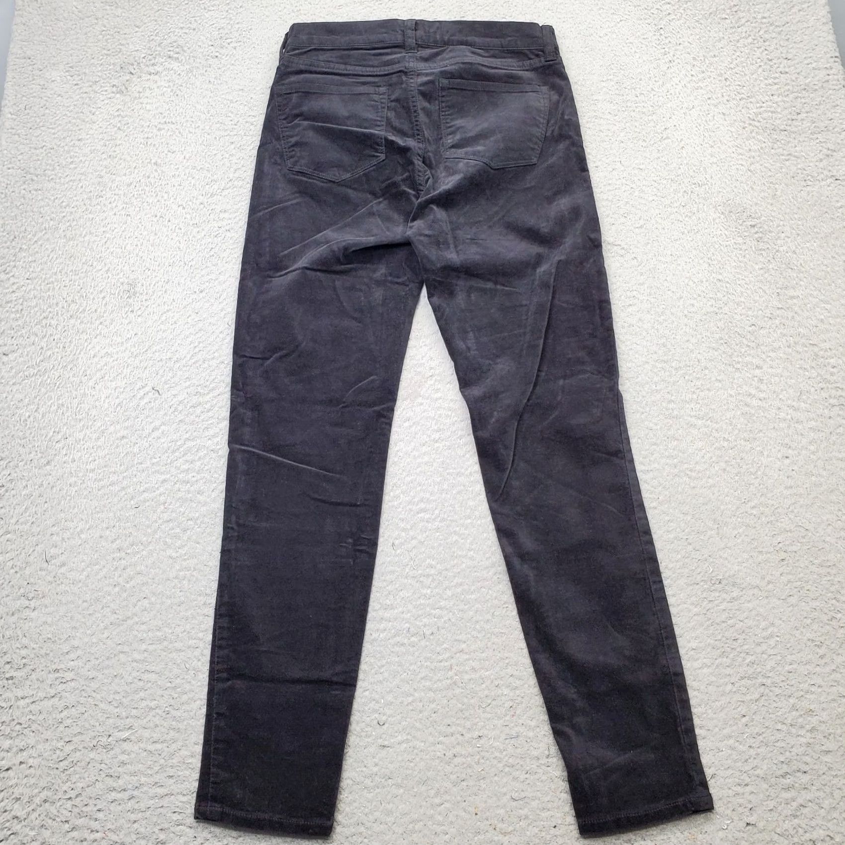 J.Crew J.CREW Velour Pants Womens Size 27 Black Cotton Stretch 5-Pocket Design Shaped: Womens Size 27 Black Velour Pants Size 27" / US 4 / IT 40 - 2 Thumbnail