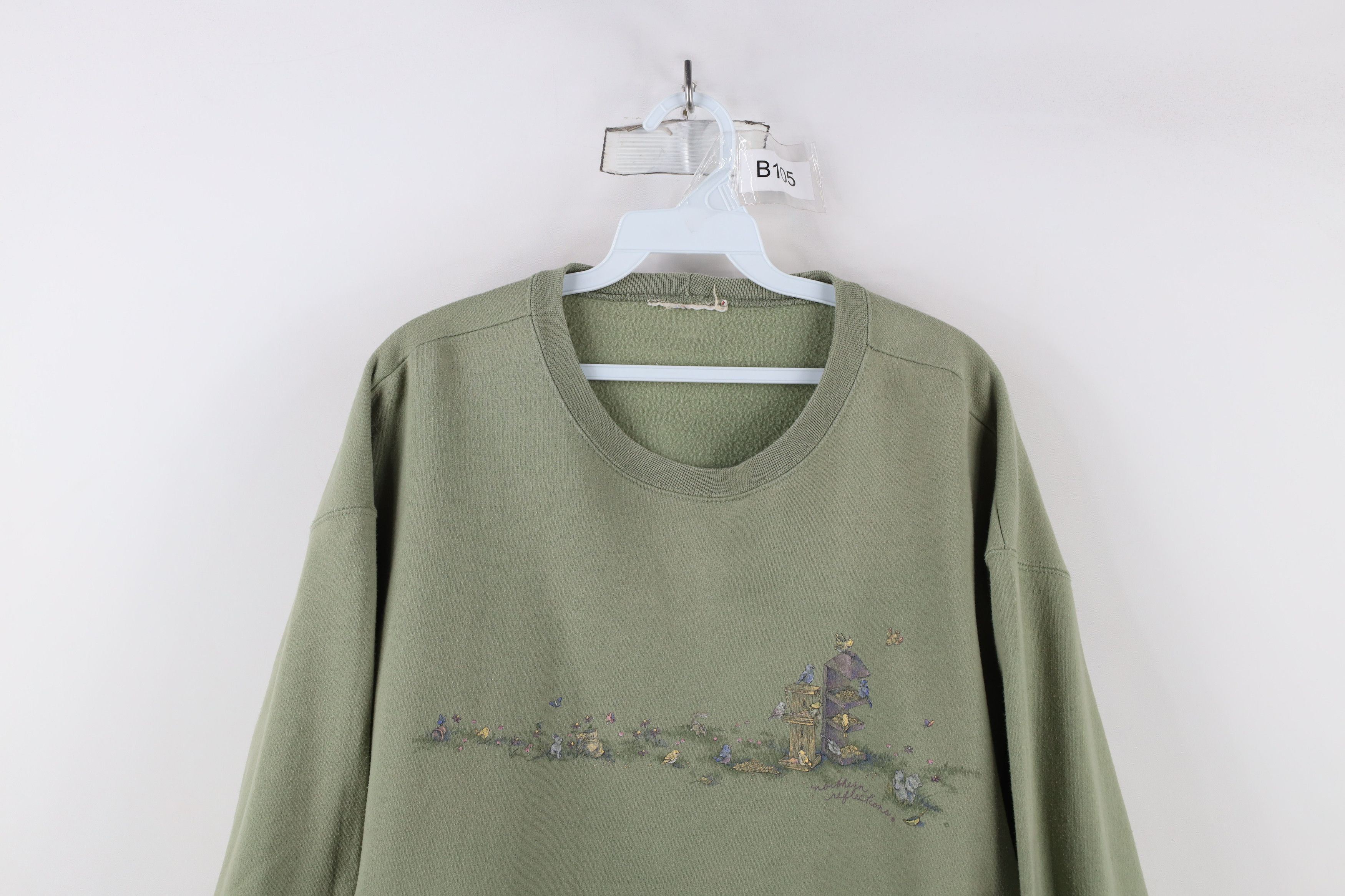 Vintage Vintage 90s Streetwear Bird Butterfly Crewneck Sweatshirt Size XXL / US 16-18 / IT 52-54 - 2 Thumbnail