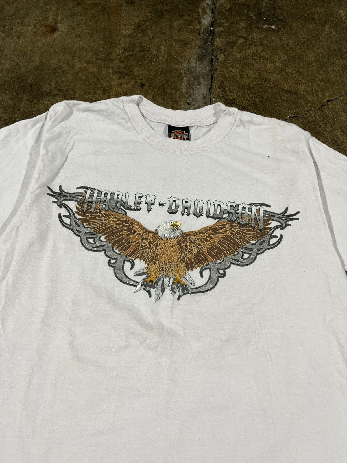 Harley Davidson × Vintage Crazy Vintage Harley Davidson Eagle Grunge Logo Tee Shirt Size US M / EU 48-50 / 2 - 6 Thumbnail