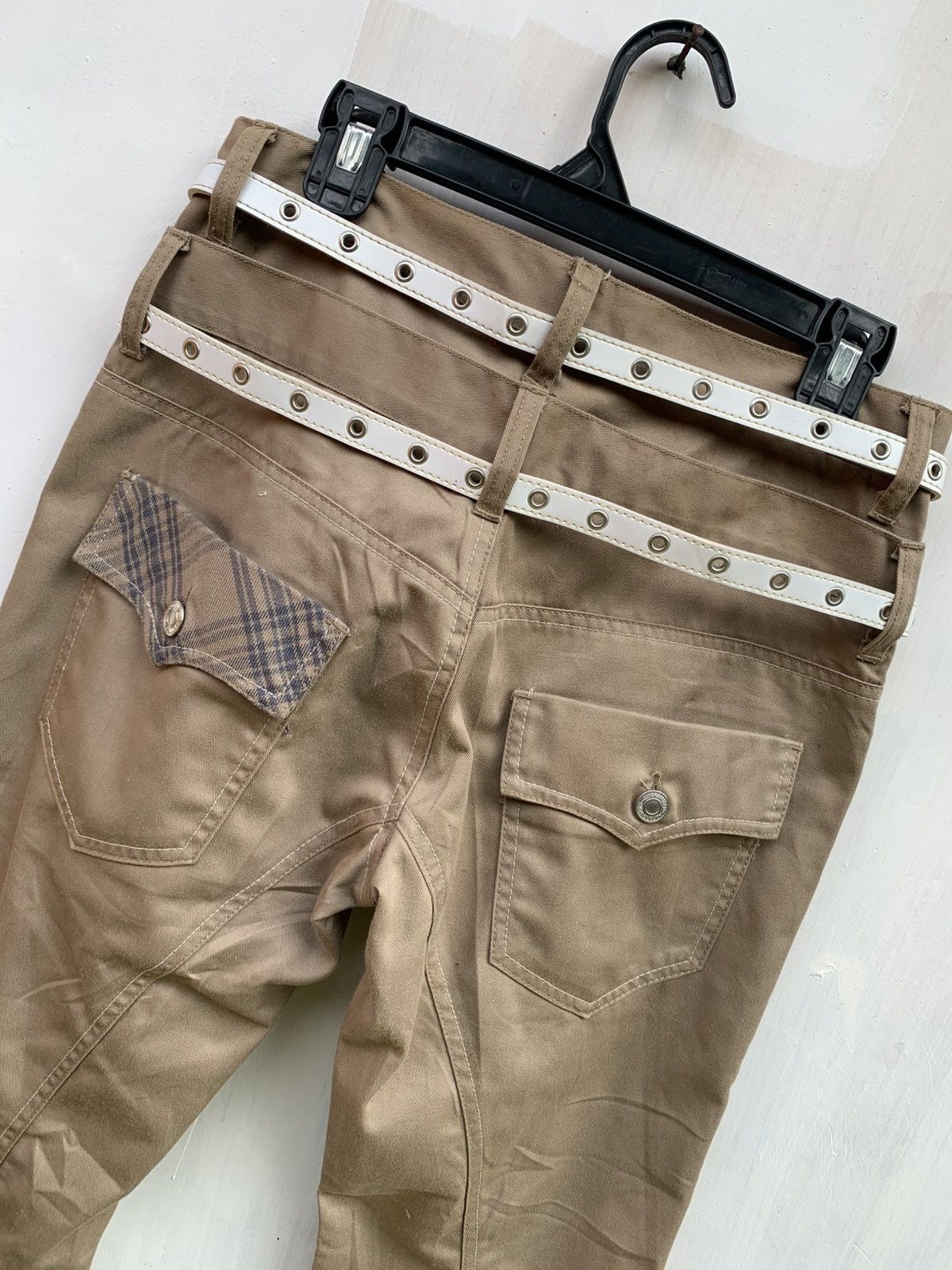 Japanese Brand Nylaus 3 quarter double waist rolled up pants with 2 belts Size US 31 - 5 Thumbnail