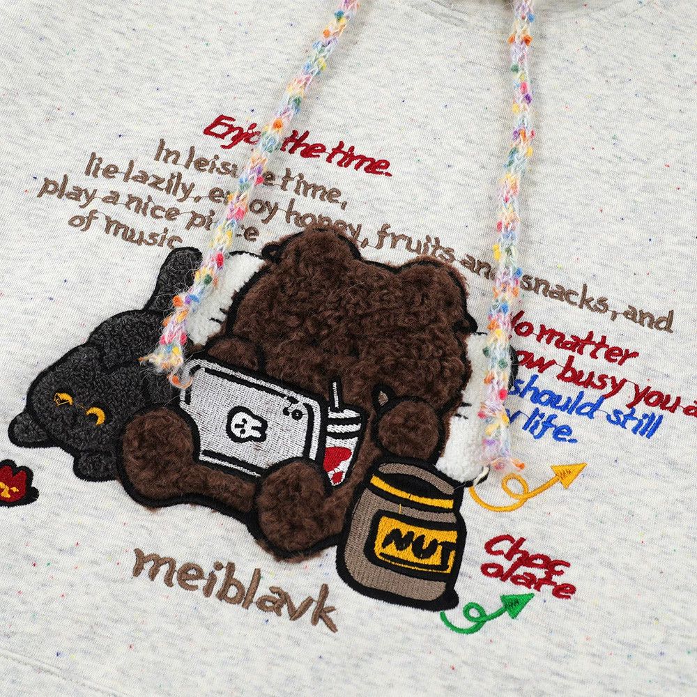 Vintage Men's Loose Casual Cartoon Bear Embroidered Hoodie Size US M / EU 48-50 / 2 - 4 Thumbnail