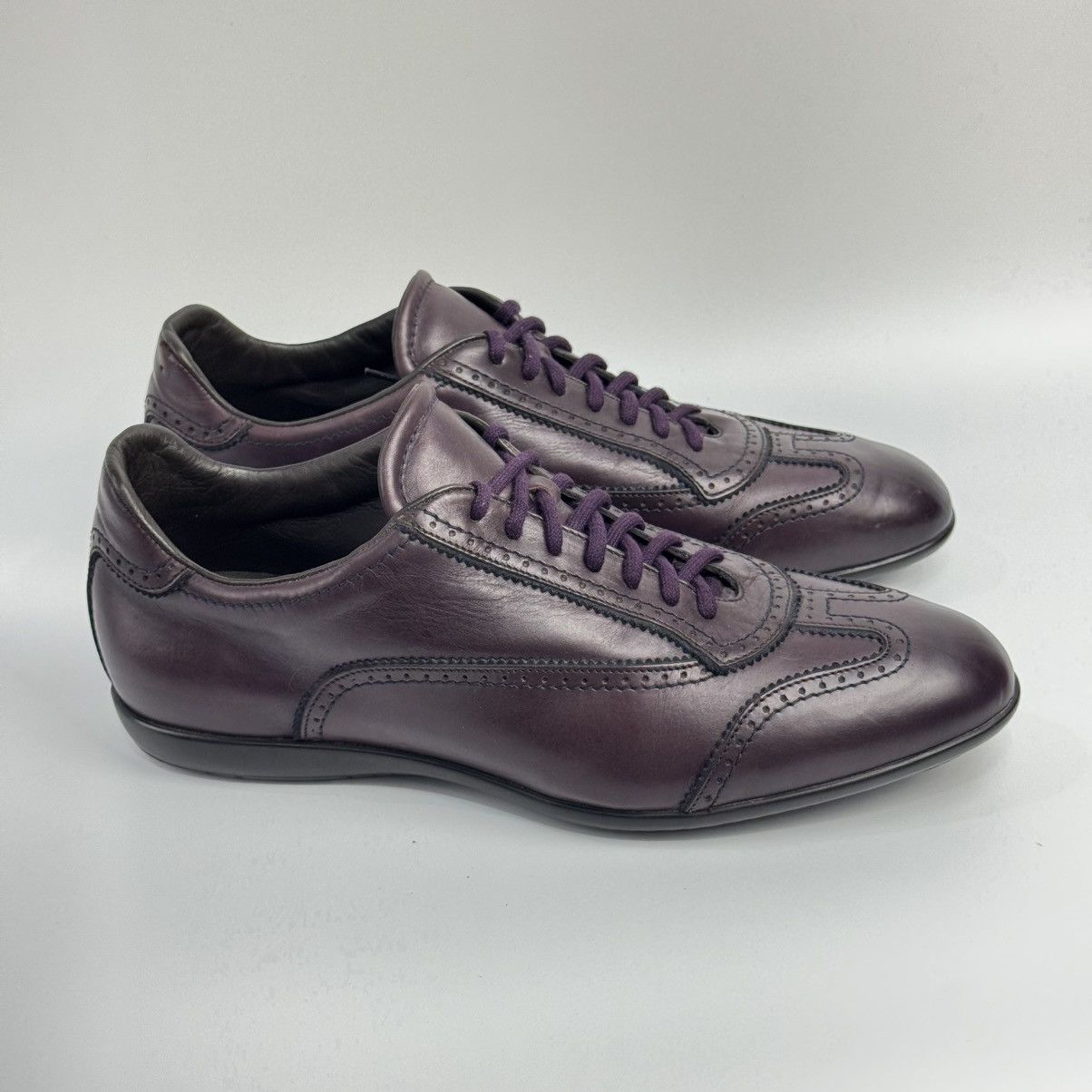 Santoni Santoni Caoutchouc Italy - Purple Low-top Leather Sneakers🔥 Size US 9 / EU 42 - 1 Thumbnail