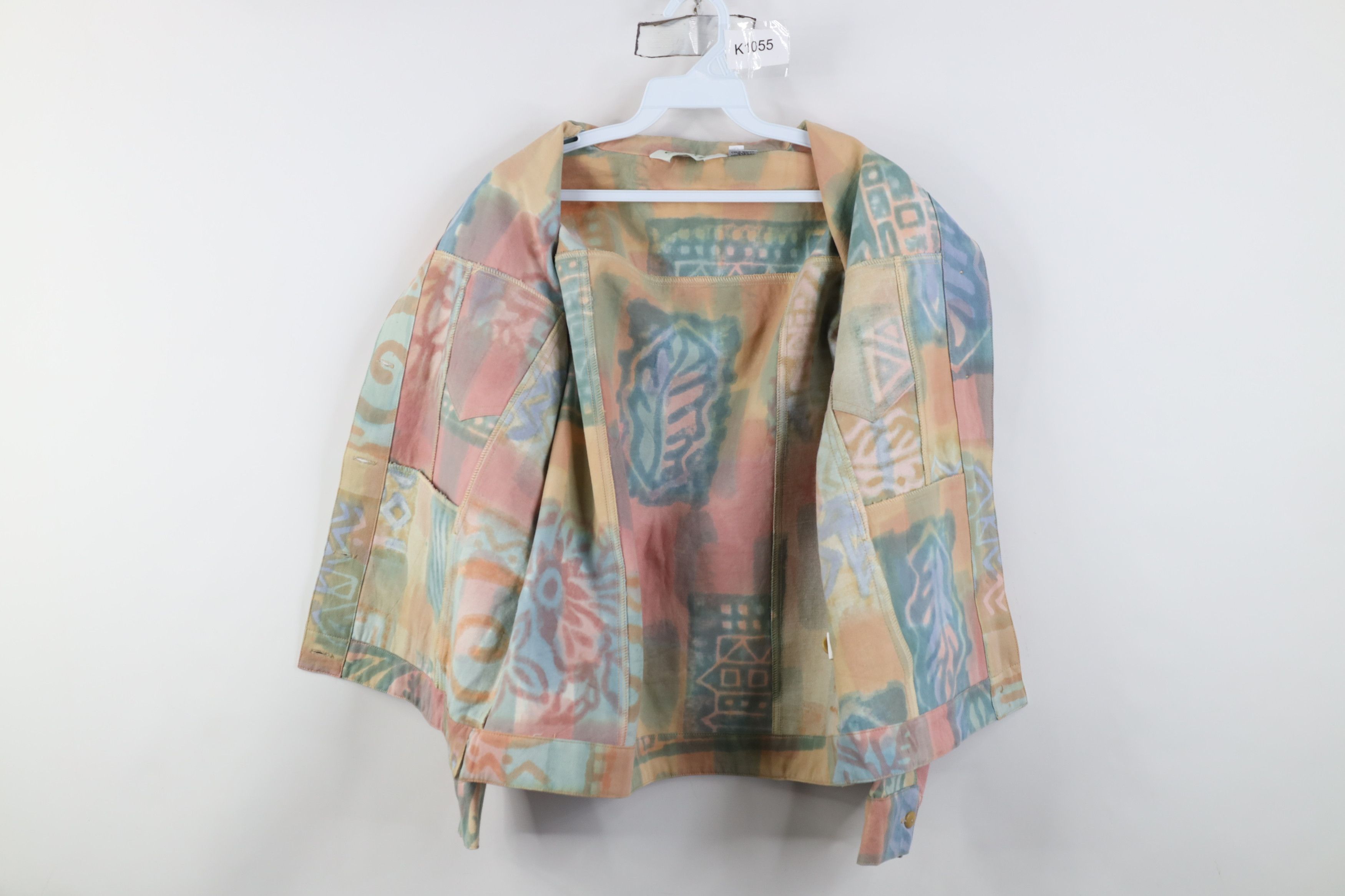Orvis Vintage 90s Orvis Pastel Band Collar Denim Trucker Jacket Size S / US 4 / IT 40 - 11 Thumbnail