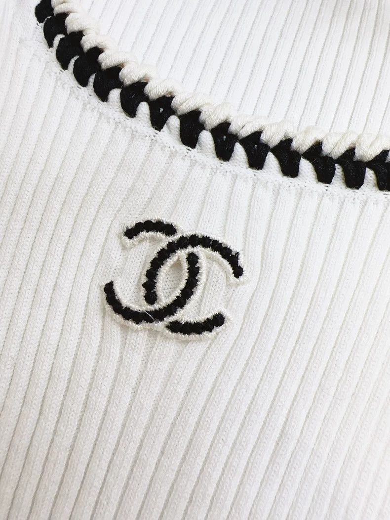 Chanel Chanel 22C early spring popular white pit stripe black edg Size XS / US 0-2 / IT 36-38 - 5 Thumbnail