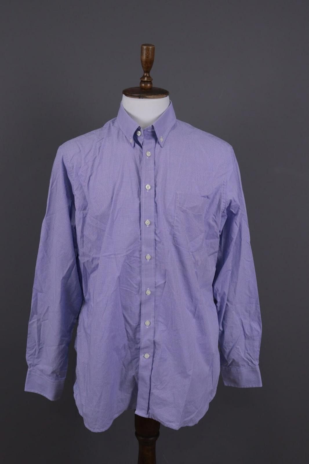 Designer Hackett London Blue Check Printed White Shirt Size XXL Size US XXL / EU 58 / 5 - 1 Thumbnail