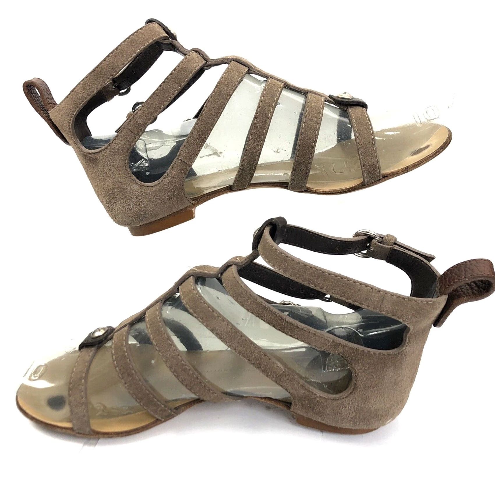 Giuseppe Zanotti VINTAGE GIUSEPPE ZANOTTI Womens Sandals Gladiator Beige Suede Made in Italy 6.5 / 36.5 Buckle Shoes Womens Size US 7 / IT 37 - 5 Thumbnail