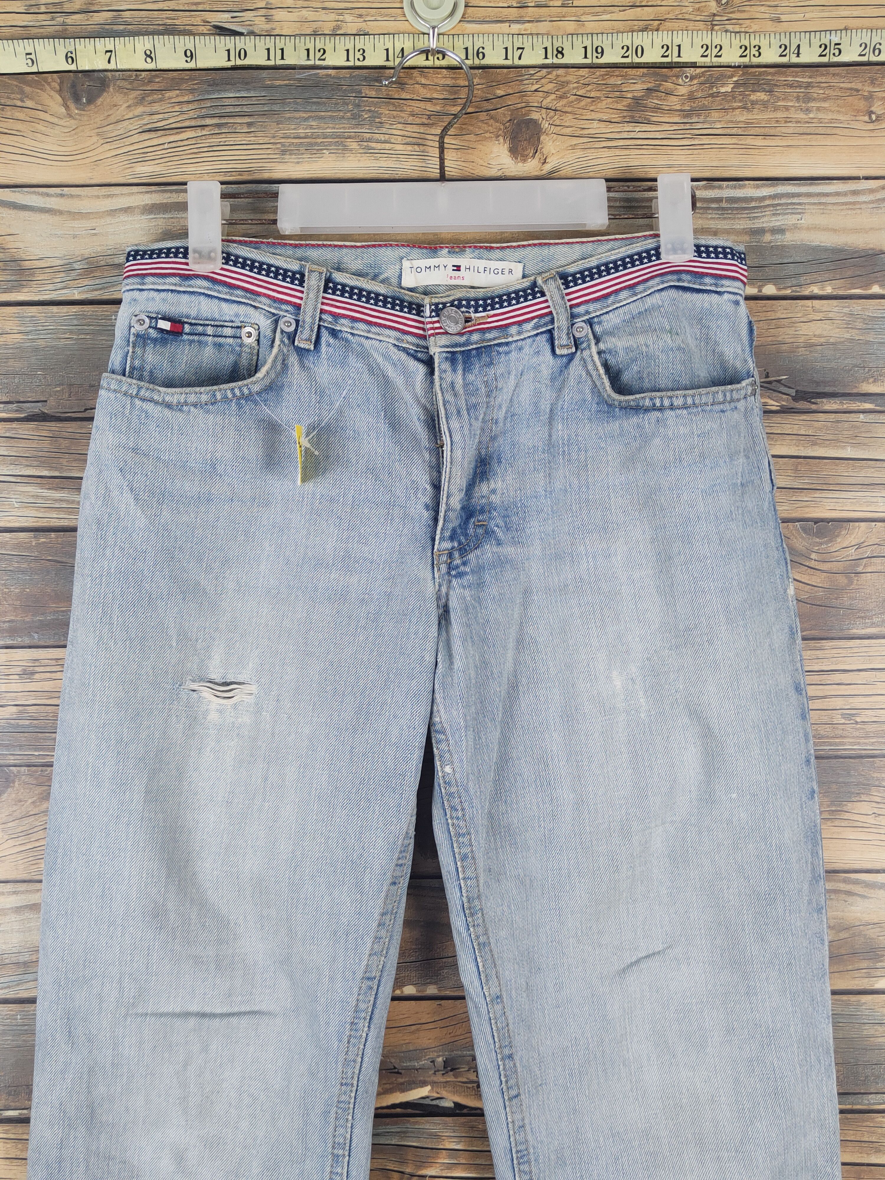 Tommy Hilfiger × Vintage Tommy Hilfiger Distressed Ripped denim Jeans #W2004 Size US 31 - 2 Thumbnail