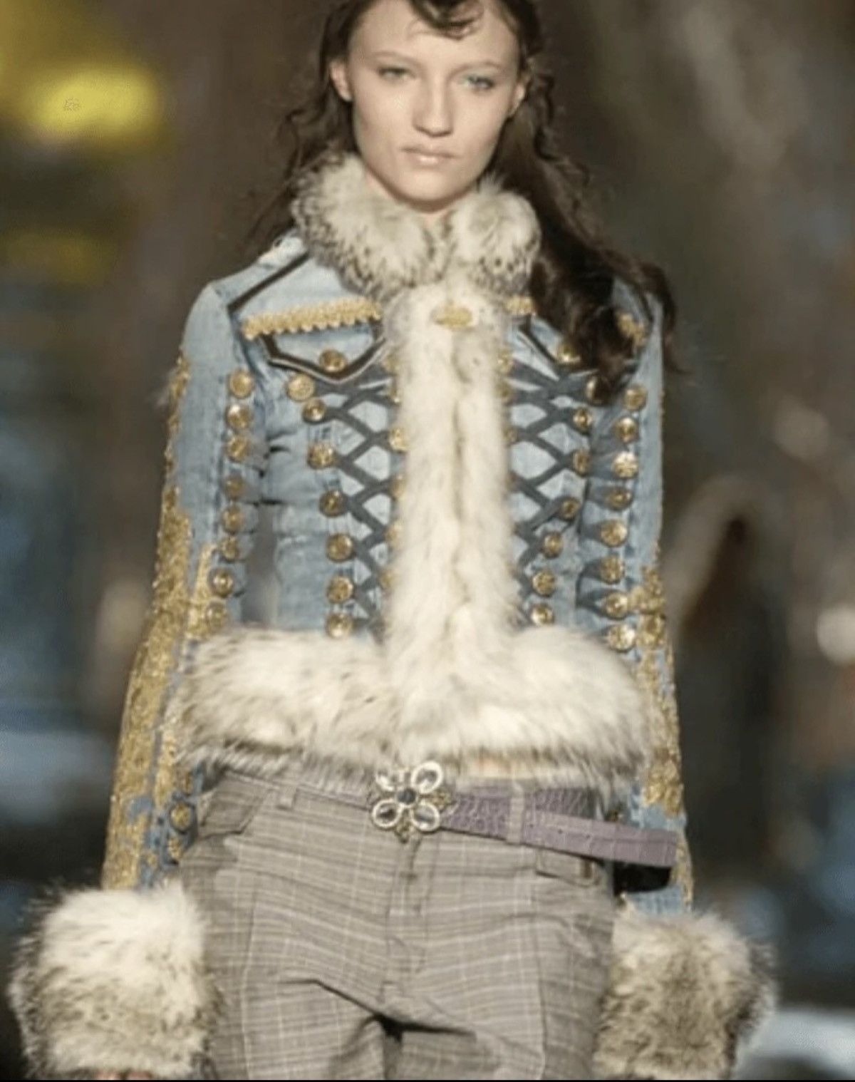 Roberto Cavalli Just Cavalli 2005 Runway Napoleon Denim Jacket Blue IT40 Size S / US 4 / IT 40 - 2 Thumbnail