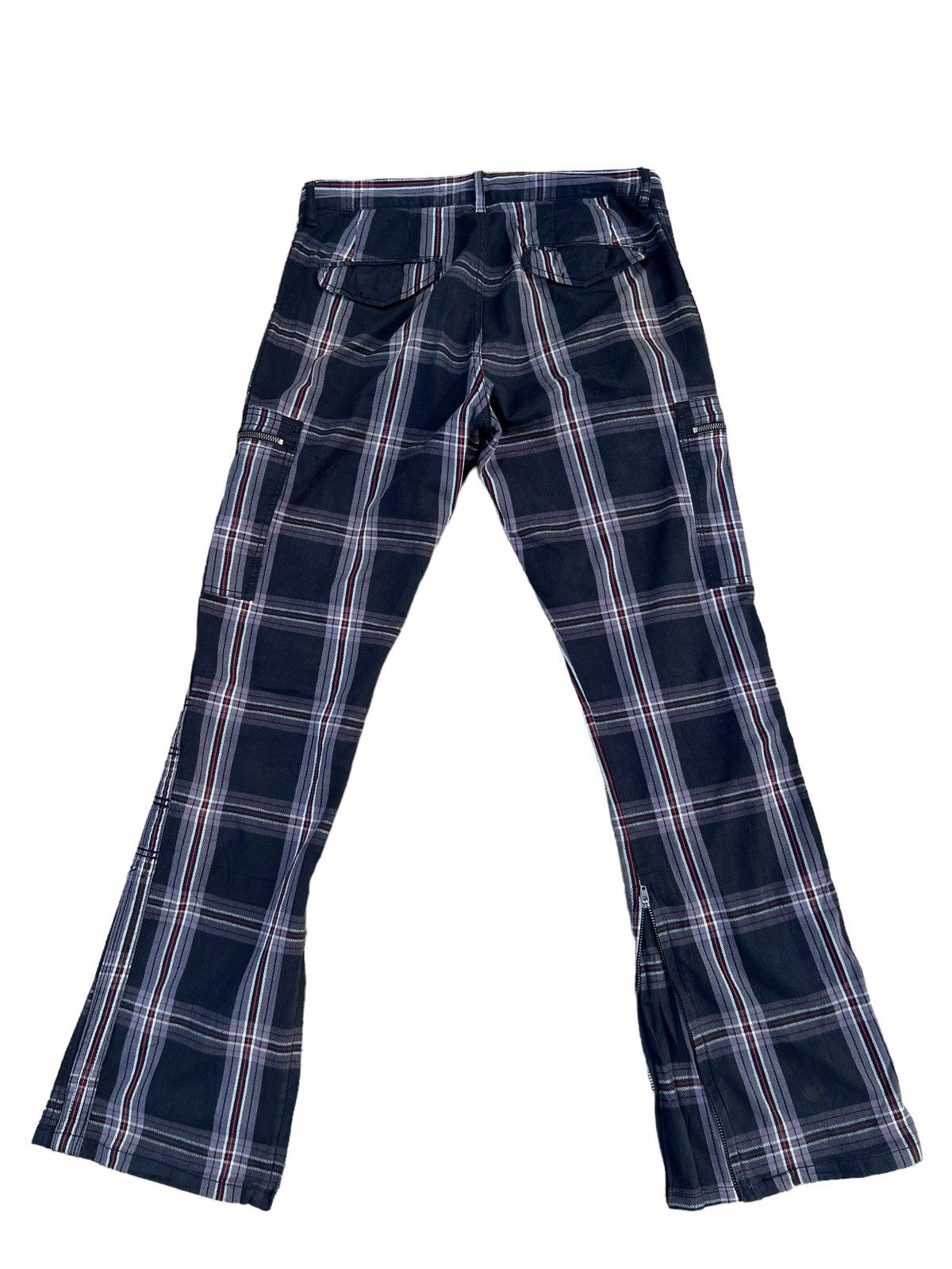 Shellac Double Edge Japan Multi Pocket Plaid Flare Cargo Trouser Size US 31 - 2 Thumbnail