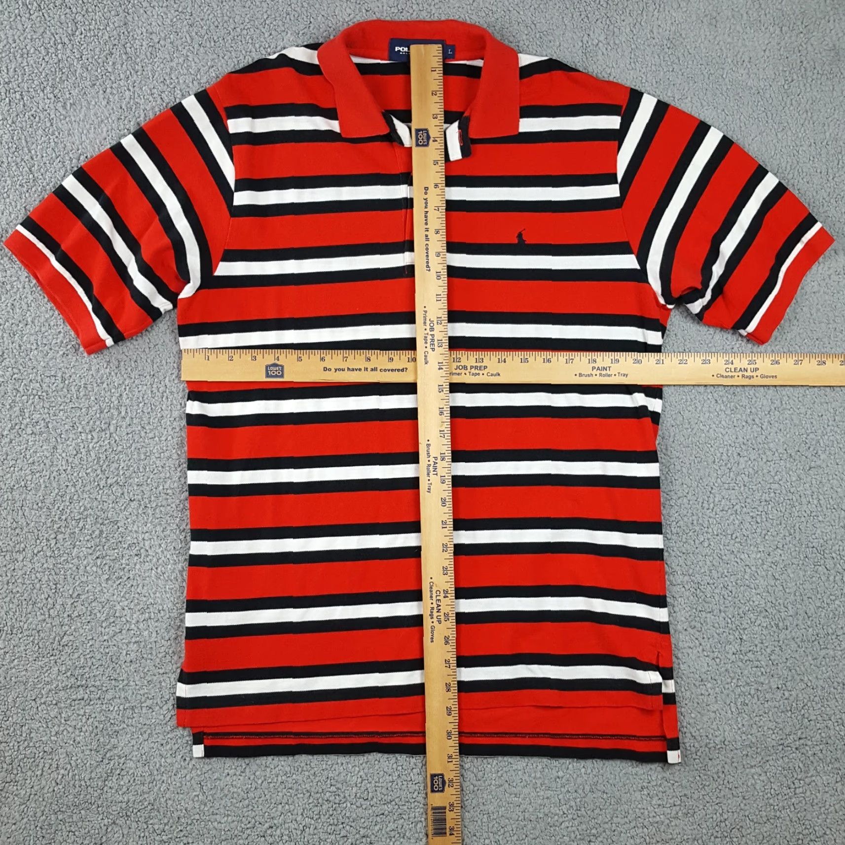 Ralph Lauren VINTAGE Ralph Lauren Polo Golf Men’s Large Red Striped Cotton Button Collar Polo Shirt 90s Preppy Casual Size US L / EU 52-54 / 3 - 5 Thumbnail