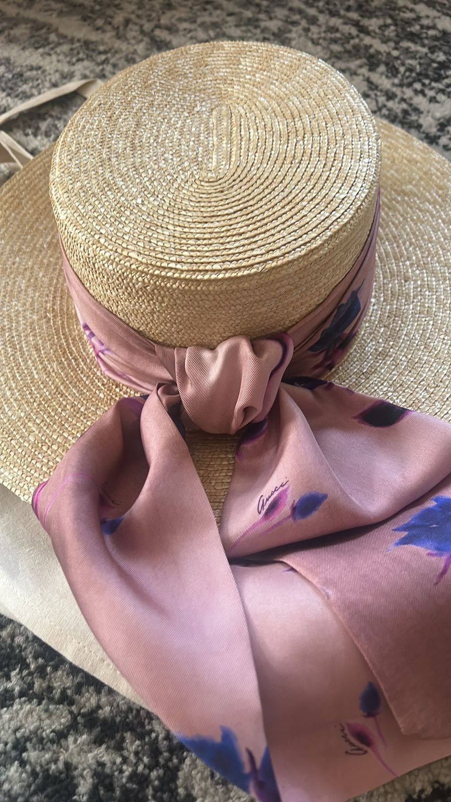 Gucci Gucci Straw Wide Brim Hat with Ribbon size M Size ONE SIZE - 4 Thumbnail