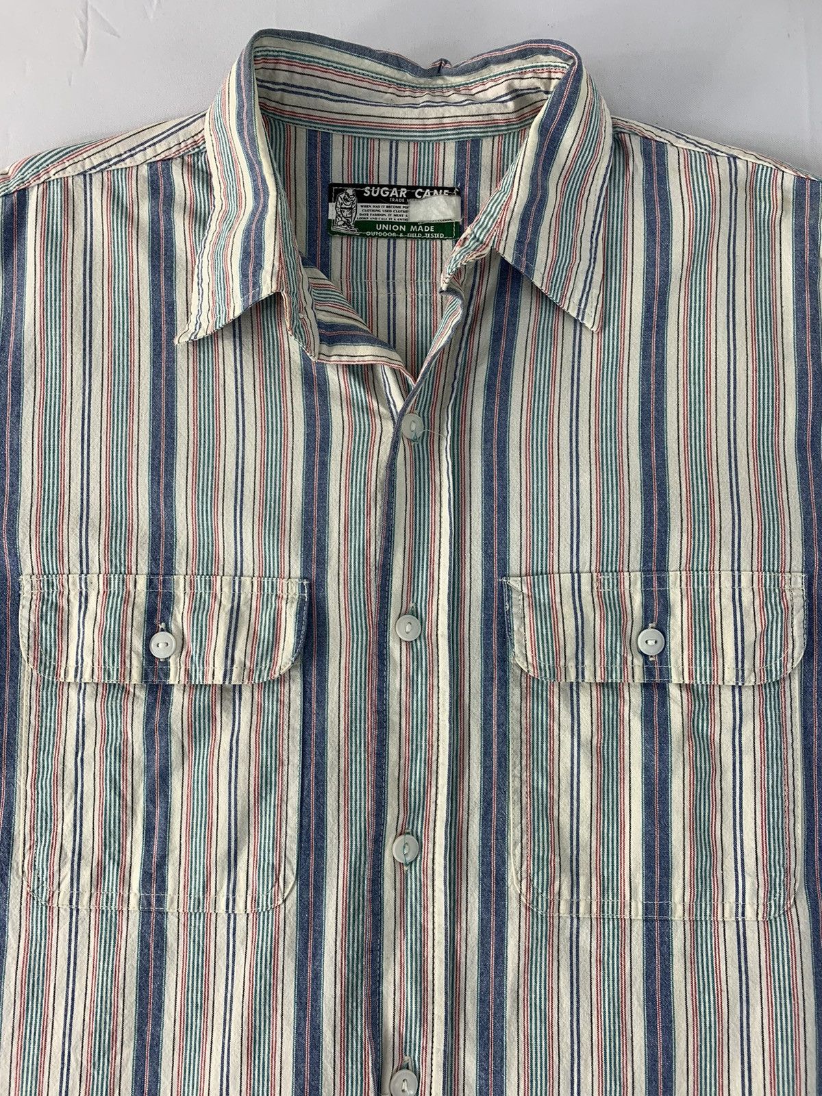 Sugar Cane 80s 90s Sugar Cane Toyo Enterprise Union Made Striped Size US L / EU 52-54 / 3 - 3 Thumbnail