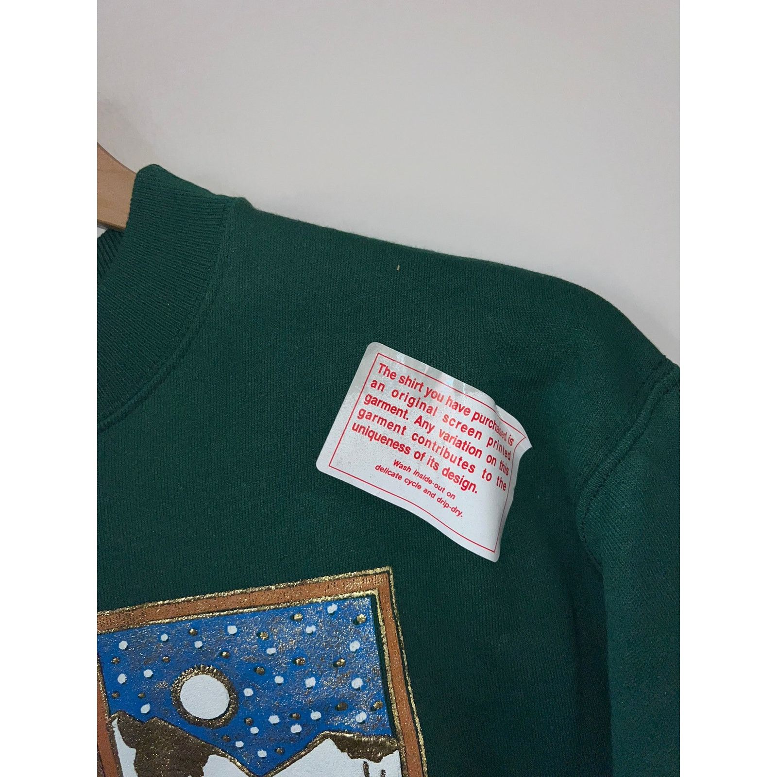 Hanes 90s Steamboat Colorado Green Cat Winter Snow Sweatshirt M Size US M / EU 48-50 / 2 - 6 Thumbnail