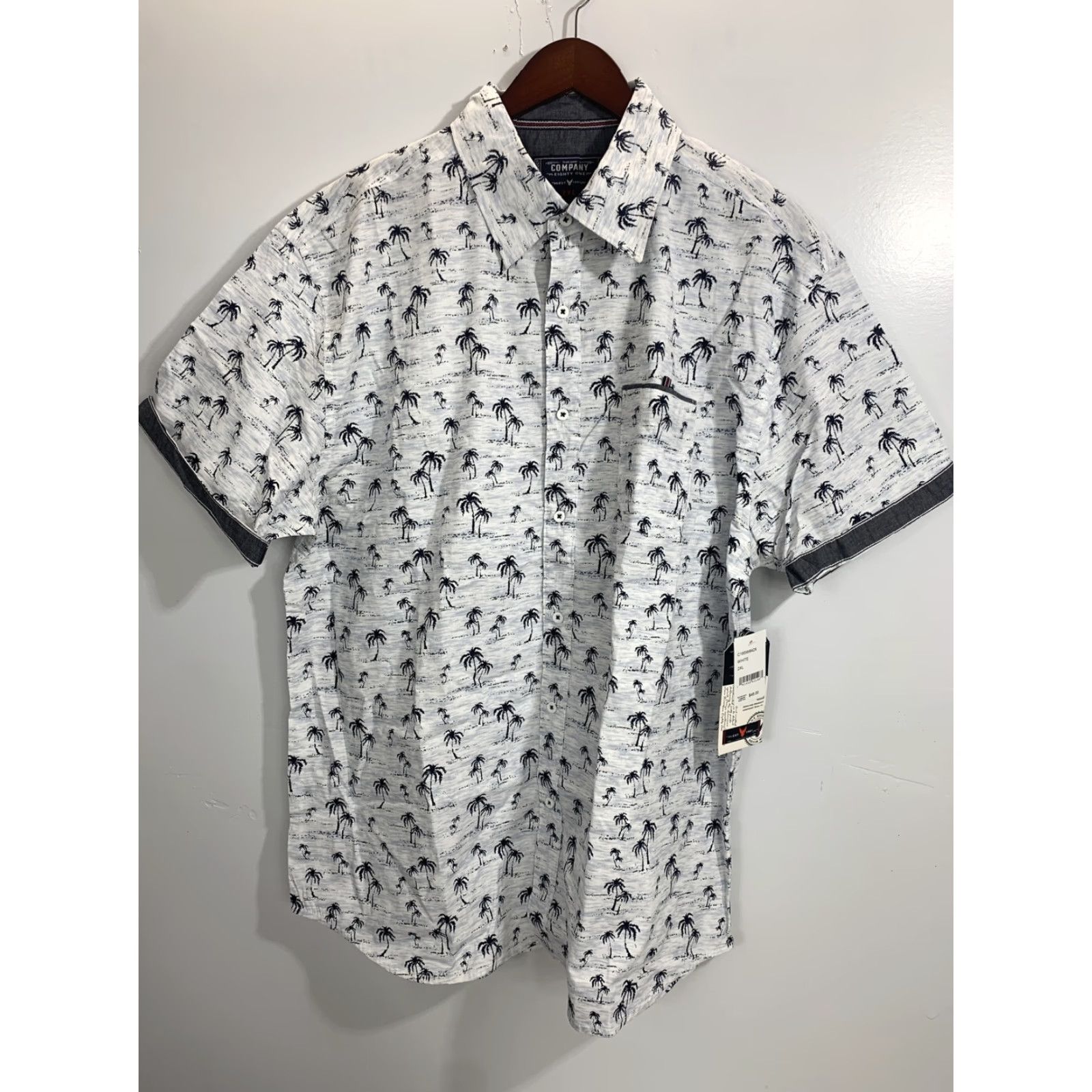 Vintage Company 81 Eighty One Men's Button Down Palm Tree Short Sleeve Shirt Sz 2XL #429 Size US XXL / EU 58 / 5 - 2 Thumbnail