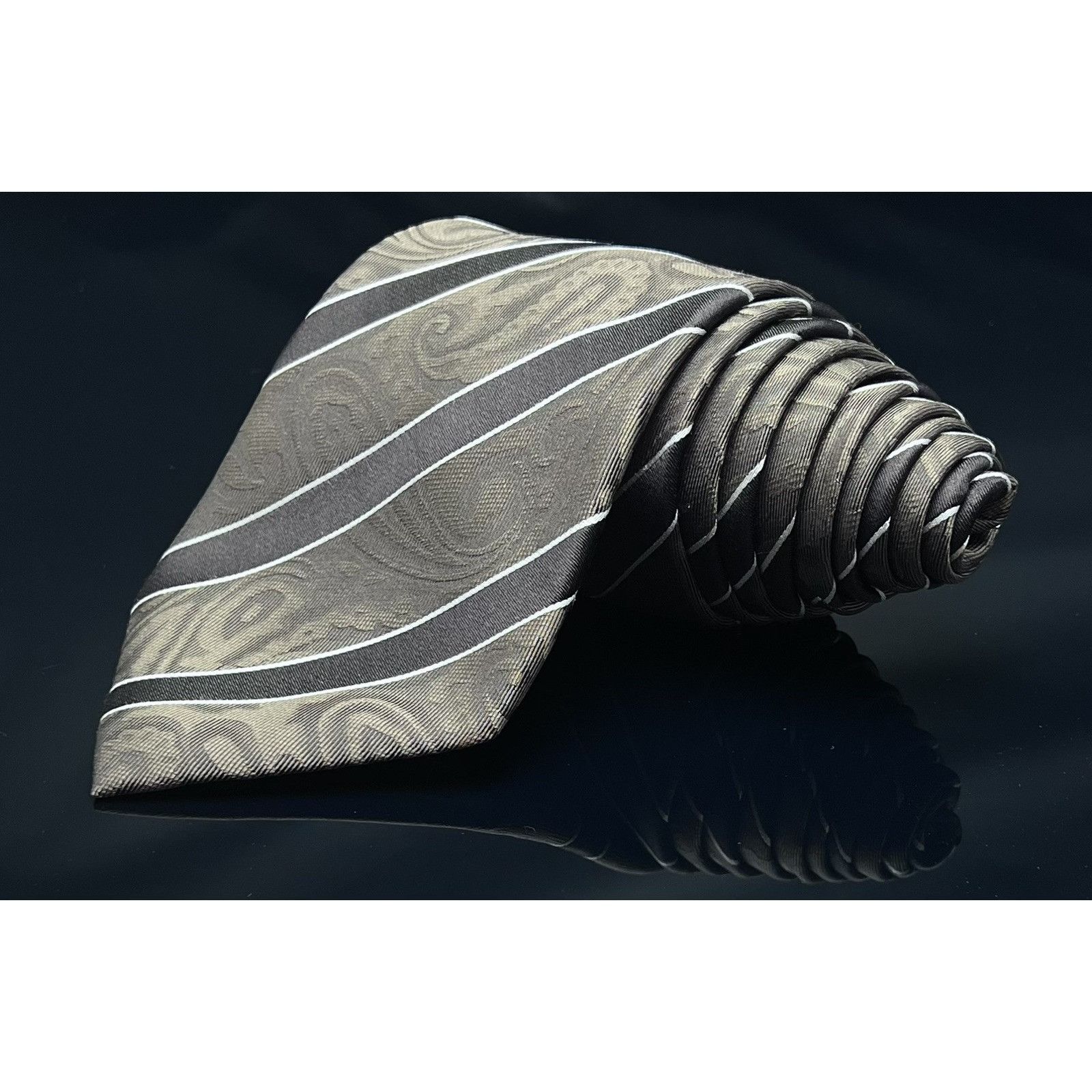 Donald Trump DONALD J. TRUMP MEN'S TIE BROWN/STRIPED WIDTH: 3.7/8" LENGTH Size ONE SIZE - 5 Thumbnail