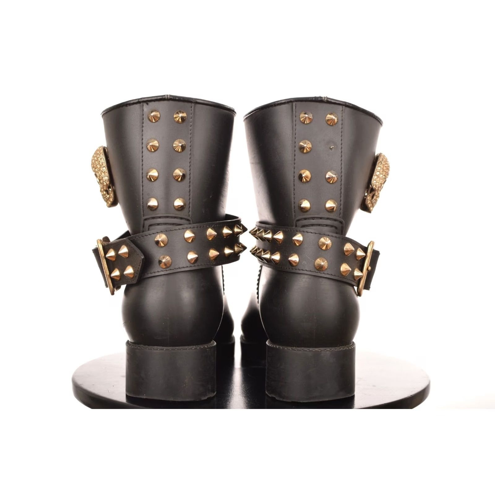 Philipp Plein Philipp Plein Black Rubber Skull Rainproof Ankle Boots Women 39 Boots Rubber Black Skull Rainproof Ankle Boots 39 Women Philippe Plein Size US 9 / IT 39 - 5 Thumbnail