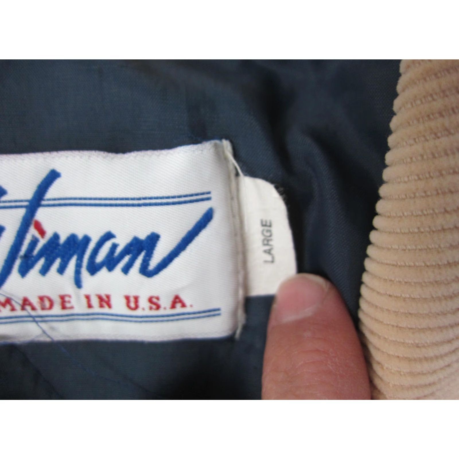 Vintage VINTAGE Wiman Bomber Jacket Mens L Blue Denim Snap Collar Made in USA 70s USA 90s Mens Old School Denim Jacket Size US L / EU 52-54 / 3 - 6 Thumbnail