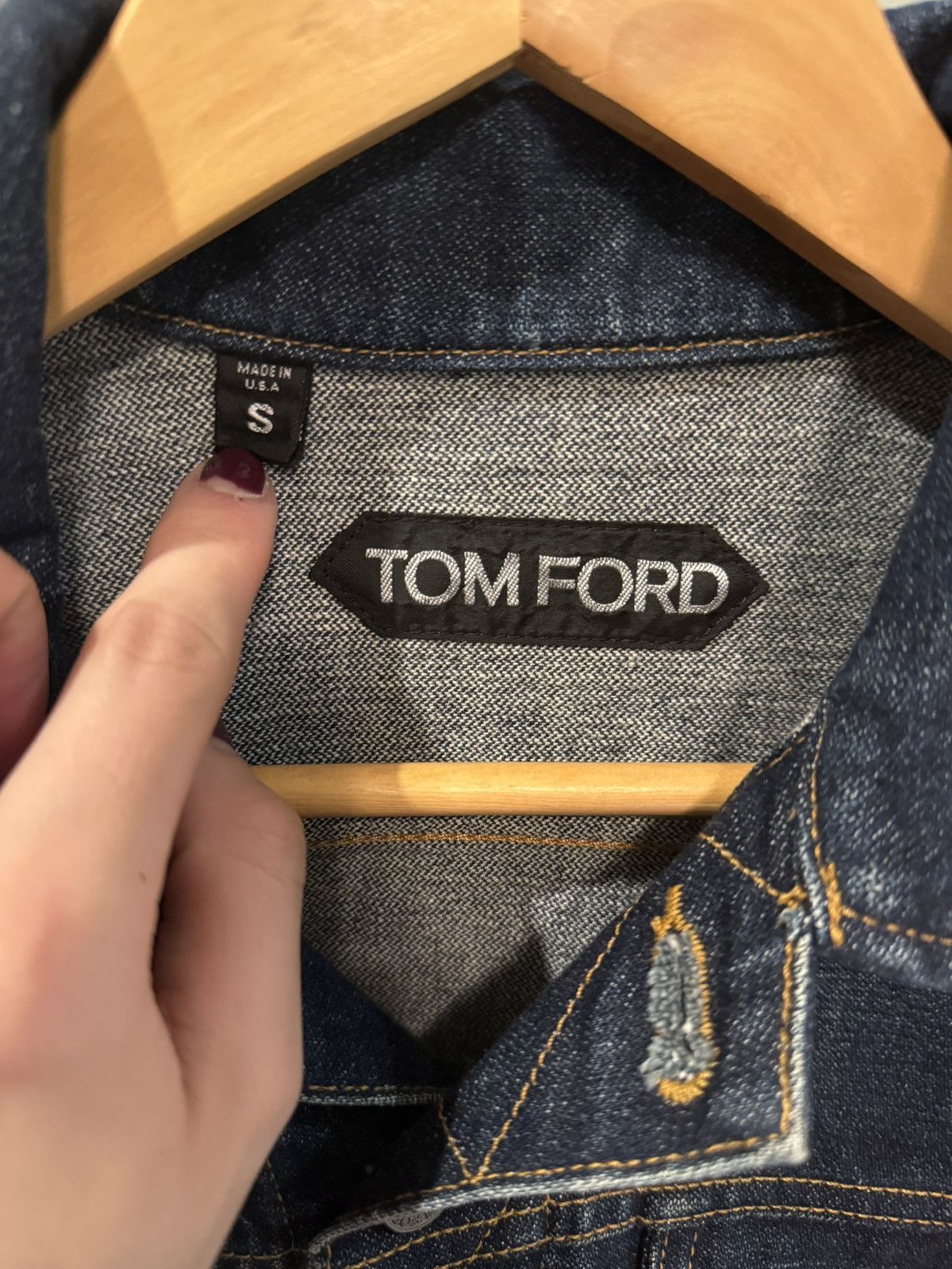 Tom Ford SOLD - Tom Ford Selvedge Denim Trucker Jacket Size US S / EU 44-46 / 1 - 2 Thumbnail