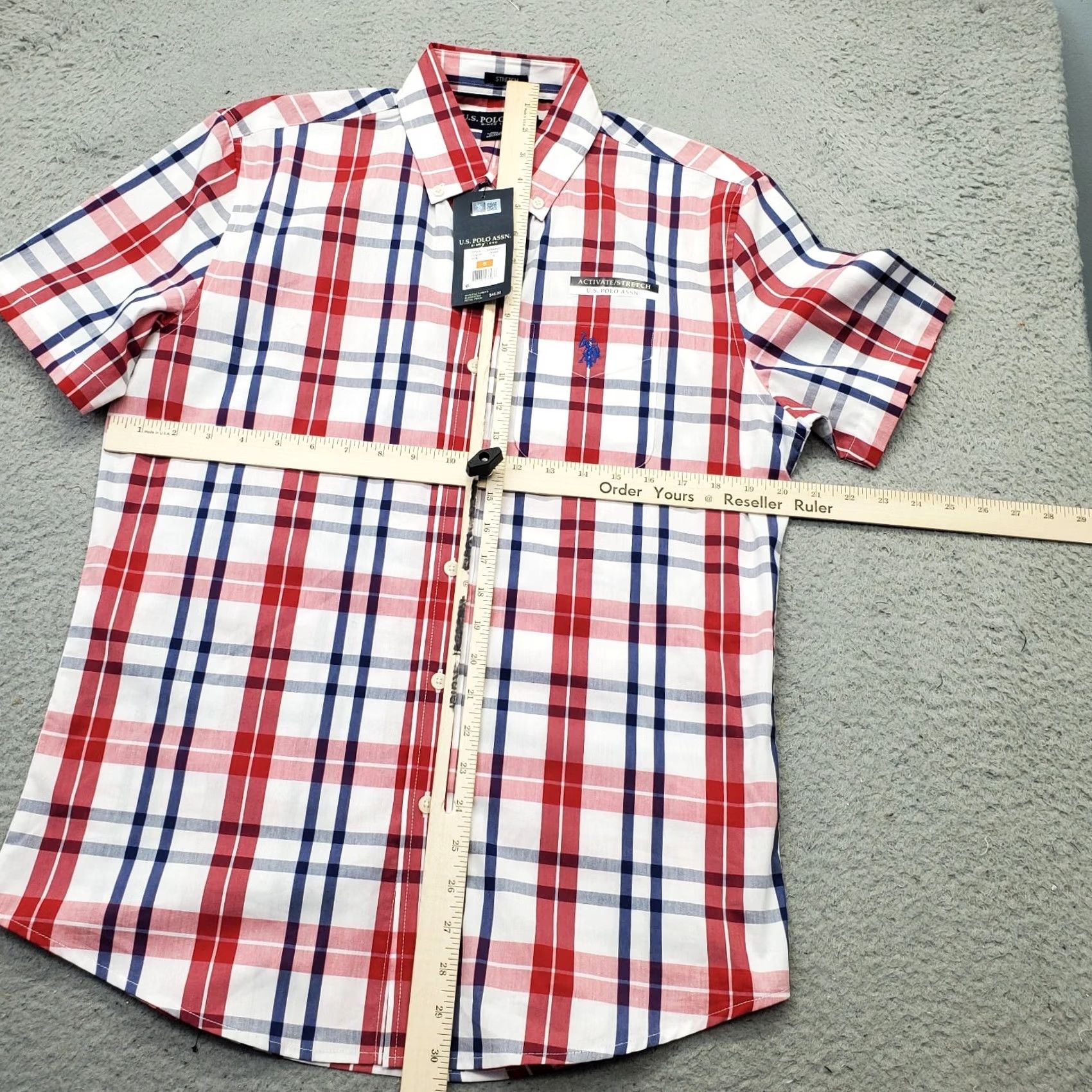 Vintage US Polo Assn. Shirt Mens S Multi Plaid Stretch Classic Short Sleeve Button Down Size US S / EU 44-46 / 1 - 3 Thumbnail