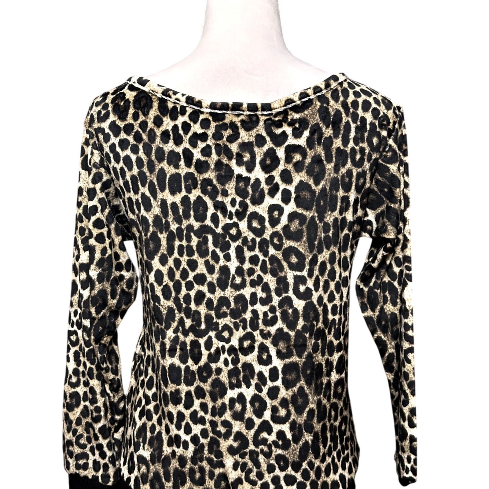 Michael Kors Michael Kors Top Velour Cheetah Print Black/Brown XXS NWT Size XXS / US 00 / IT 34 - 7 Thumbnail