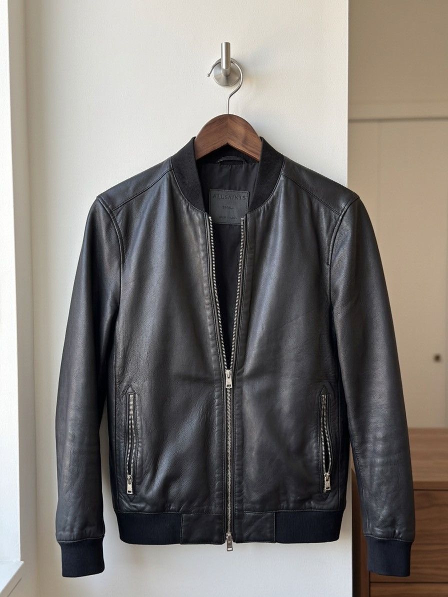 Allsaints AllSaints Black Leather Bomber Jacket - Size Small Size US S / EU 44-46 / 1 - 1 Thumbnail