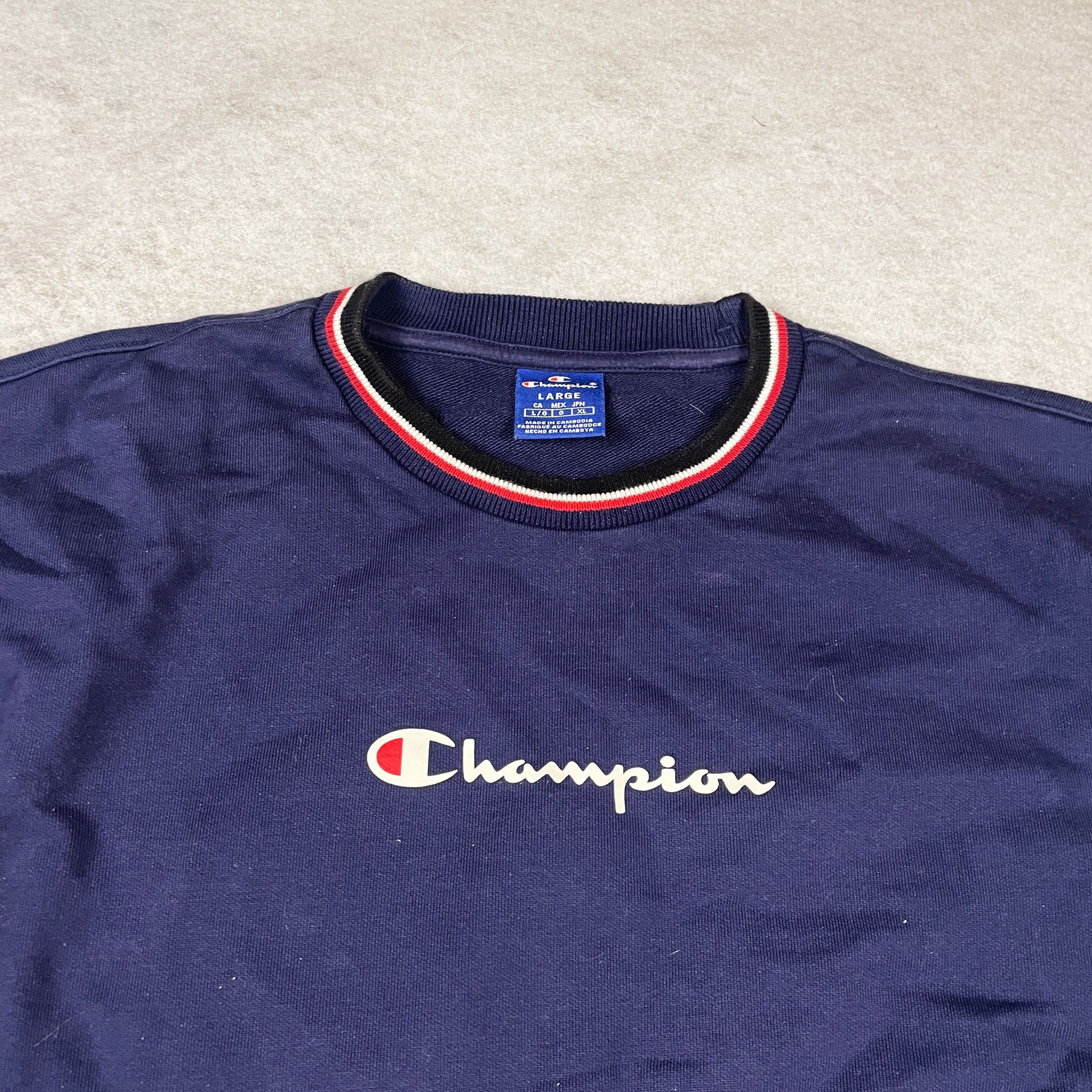 Vintage Champion Sweatshirt – Navy Blue Size US L / EU 52-54 / 3 - 3 Thumbnail