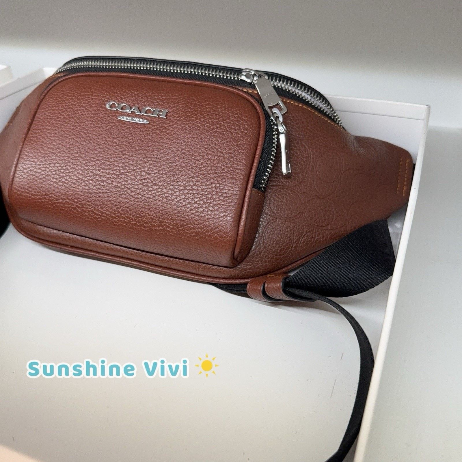 Coach NWT COACH Racer Small Belt Bag Leather Vintage Brown CDC44 Size ONE SIZE - 3 Thumbnail