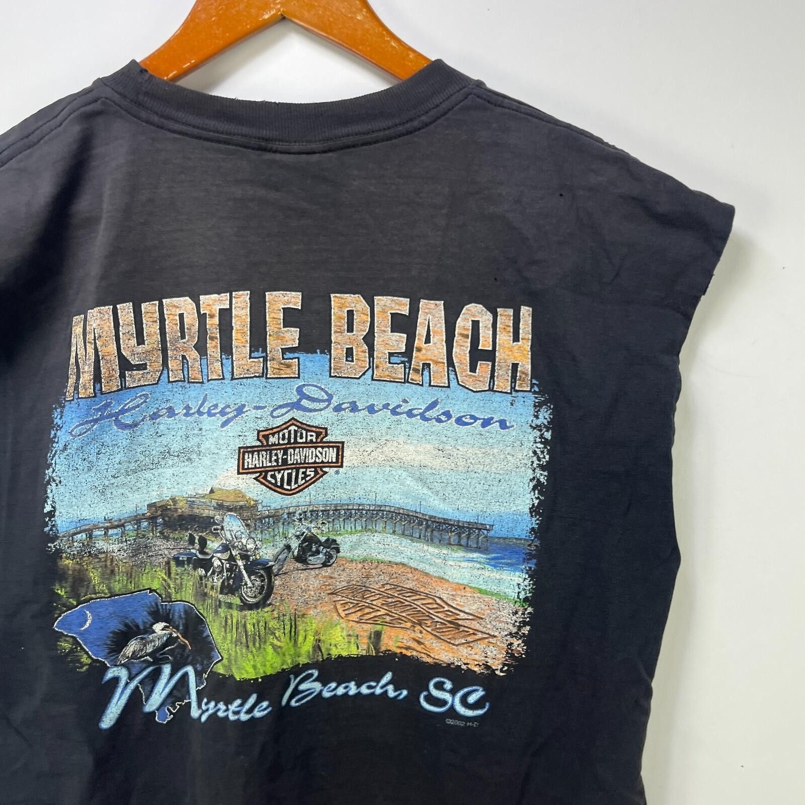 Harley Davidson Vintage Harley Davidson Faded Sleeveless Skull Shirt Large Size US L / EU 52-54 / 3 - 6 Thumbnail