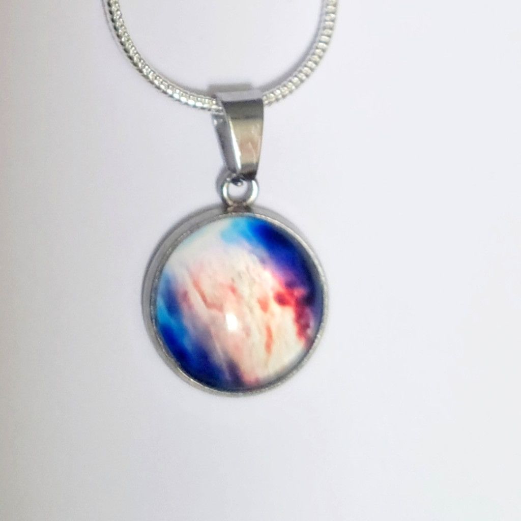 Handmade 925 Sterling Silver nebula galaxy necklace Size ONE SIZE - 1 Thumbnail