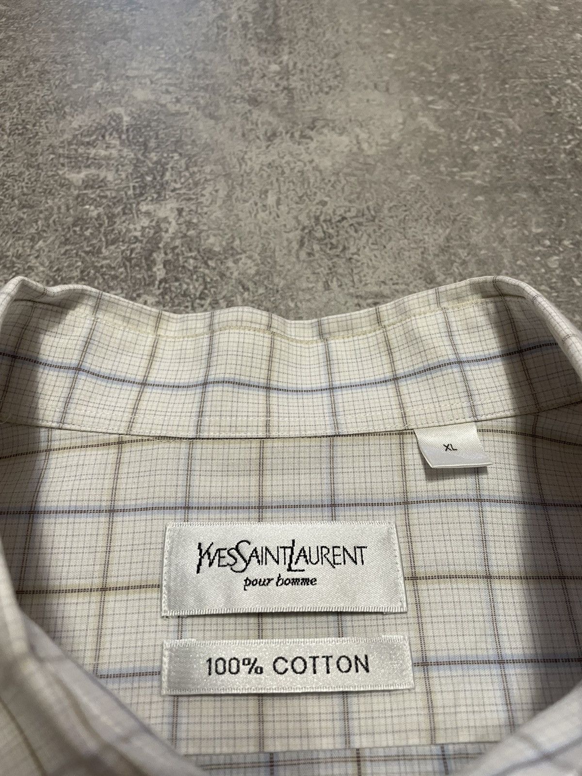 Vintage Vintage YSL Yves Saint Laurent Checked Long Sleeve Shirt Size US XL / EU 56 / 4 - 10 Thumbnail
