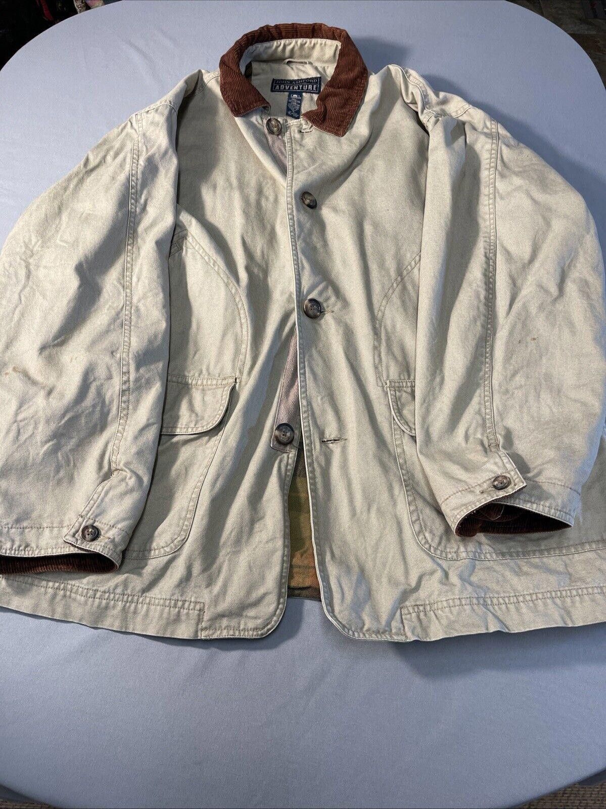 John Ashford Vintage John Ashford Mens Adventure M Beige Cotton Jacket Size US M / EU 48-50 / 2 - 1 Thumbnail