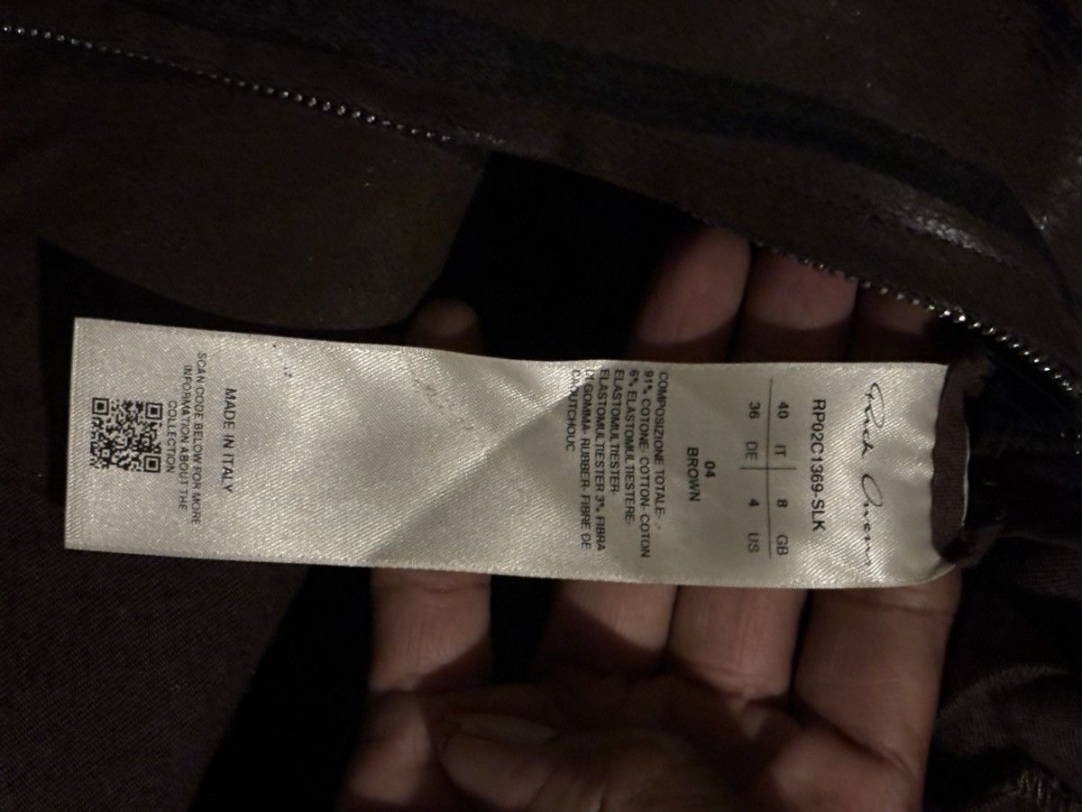 Rick Owens Brown waxed coated maxi skirt with distressed look Size 27" / US 4 / IT 40 - 6 Thumbnail