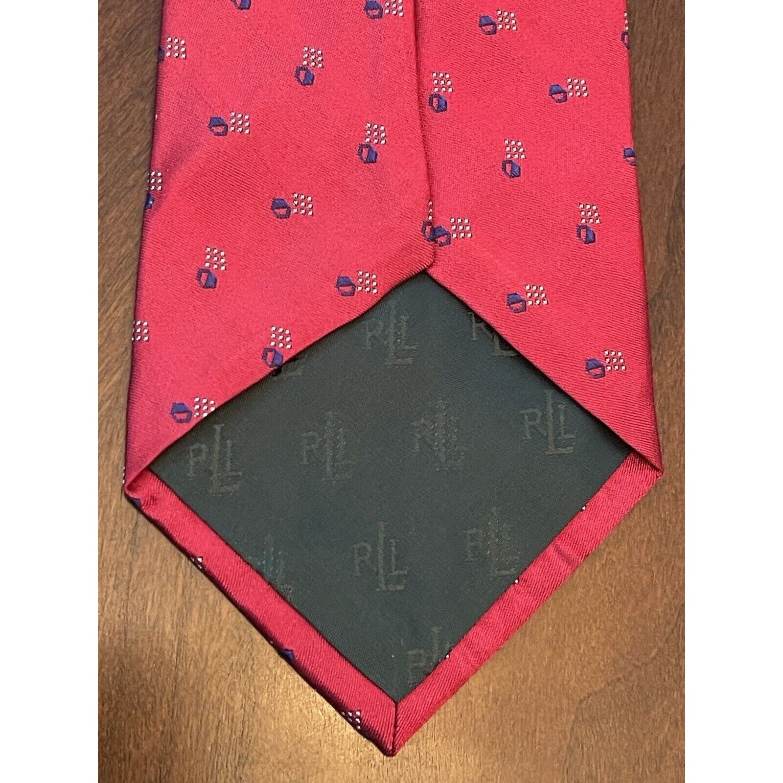 Lauren Ralph Lauren Lauren Ralph Lauren Green Label Red Blue Hand Made 100% Silk Size ONE SIZE - 2 Thumbnail
