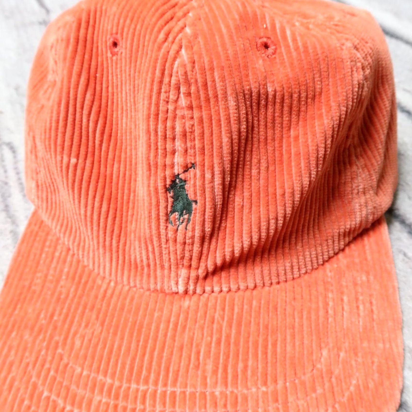 Polo Ralph Lauren VINTAGE Polo Ralph Lauren Corduroy Leather Strapback Hat Dad Cap Adjustable Salmon Mens Size US M / EU 48-50 / 2 - 2 Thumbnail