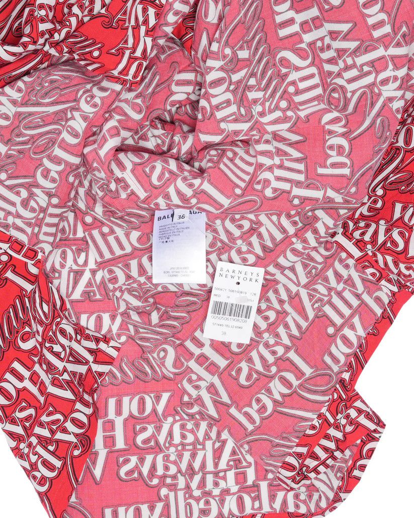 Balenciaga o1tko10825 Oversized Love Poem Satin Shirt in Multicolor Size US S / EU 44-46 / 1 - 3 Thumbnail