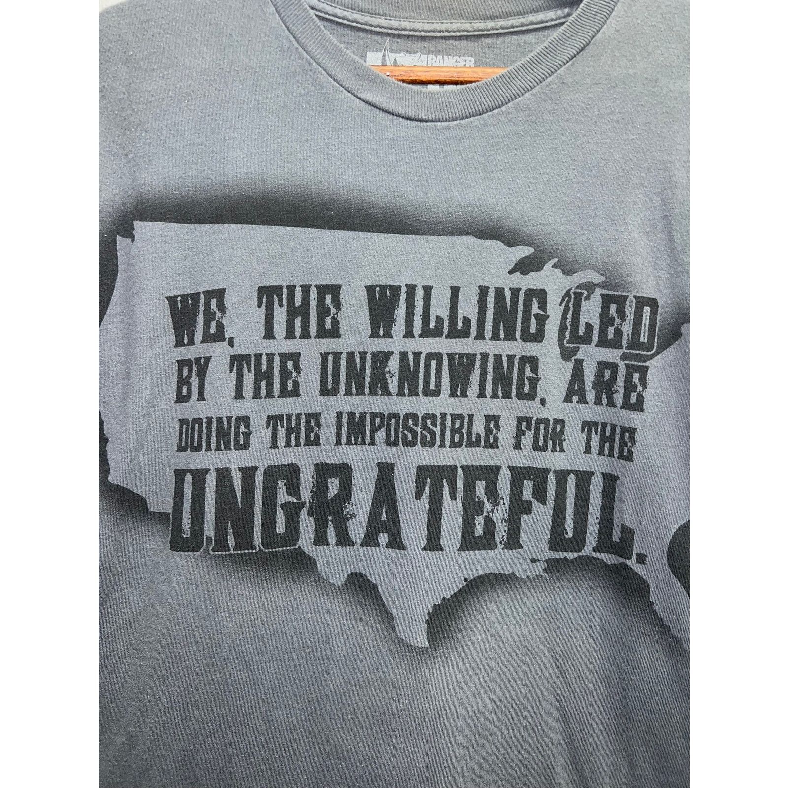 Vintage Ranger Up Shirt Qualified Ungrateful American Soldier Army L Size US L / EU 52-54 / 3 - 2 Thumbnail