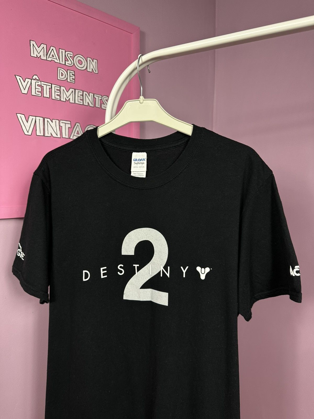 Gildan Destiny 2 Gaming T-Shirt Vintage Video Game Promo Logo Size US L / EU 52-54 / 3 - 3 Thumbnail