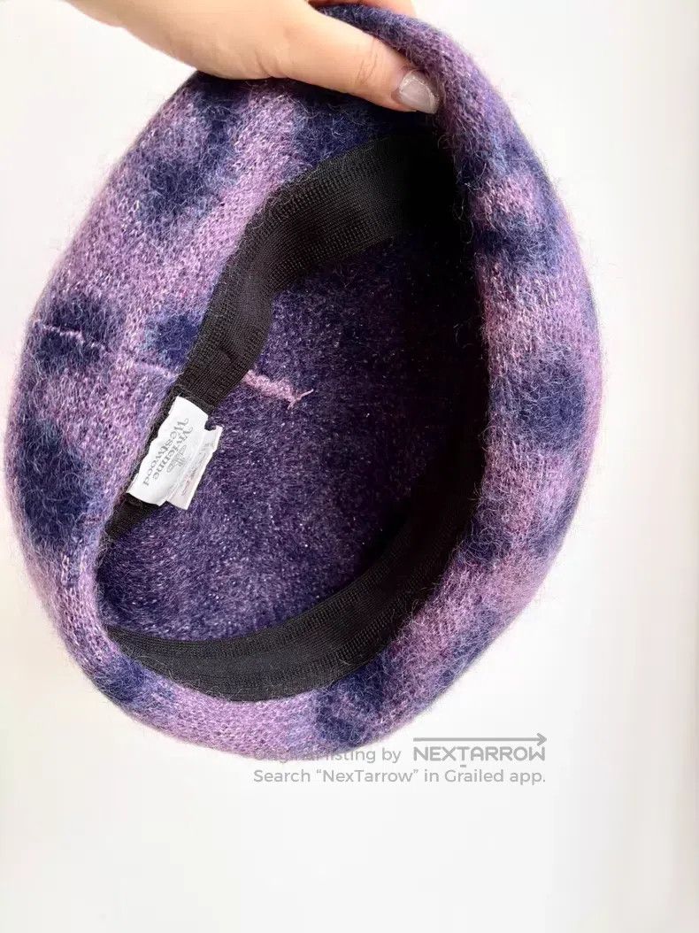 Vivienne Westwood Vivienne Westwood Purple leopard-print Saturn beret Size ONE SIZE - 4 Thumbnail